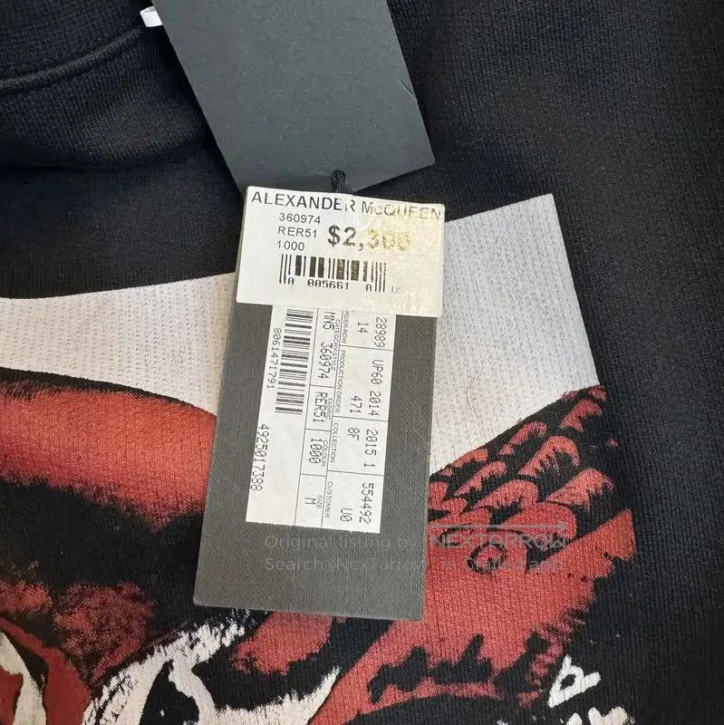 Alexander McQueen Alexander McQueen Black Cotton Graphic Sweatshirt . Size US XL / EU 56 / 4 - 3 Thumbnail