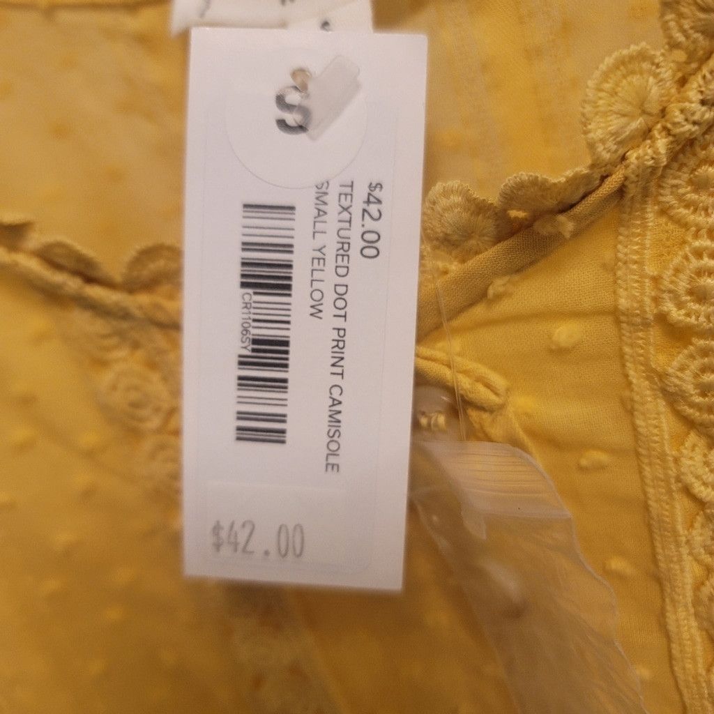 Other NWT Mine Yellow Crochet Dot Print Sleeveless Cami Blouse Size S / US 4 / IT 40 - 6 Thumbnail
