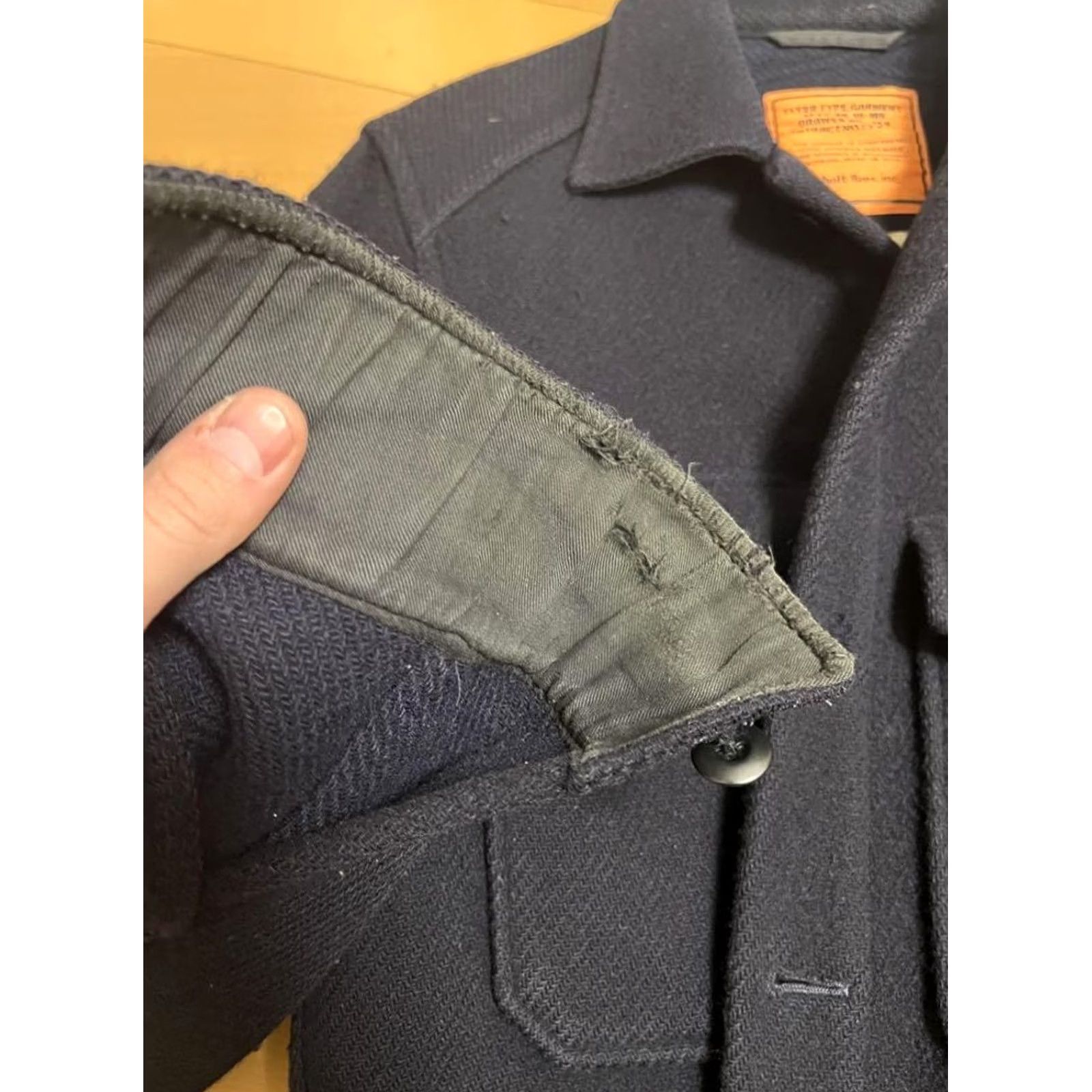 Schott Schott BEAMS Collaboration Navy Melton Wool CPO Jacket Size M Men's Jacket Navy Melton Wool CPO Blazer Size 40R - 5 Thumbnail