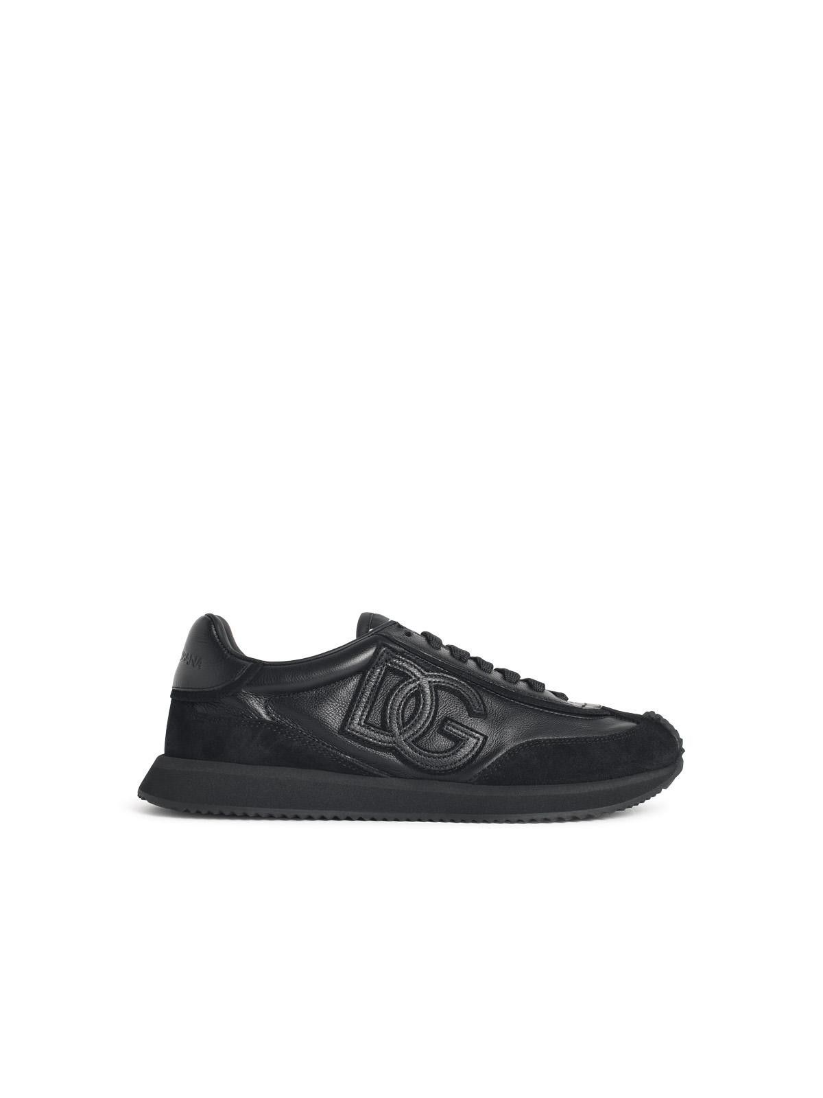 Dolce & Gabbana DOLCE & GABBANA 'Cushion' Black Leather Sneakers Size US 13 / EU 46 - 1 Thumbnail