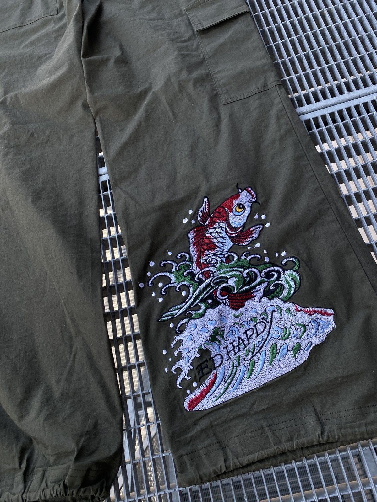 Ed Hardy Ed Hardy Embroidered Logo Parachute Baggy Pants Size US 31 - 5 Thumbnail