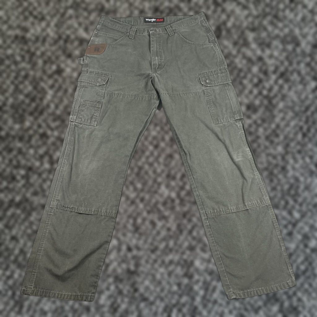 Wrangler VINTAGE Wrangler RIGGS Workwear Cargo Pants Pants 36 Regular Green 36x32 Distressed Mens Wrangler Riggs Workwear 90s Outdoor Workwear Size US 36 / EU 52 - 1 Thumbnail