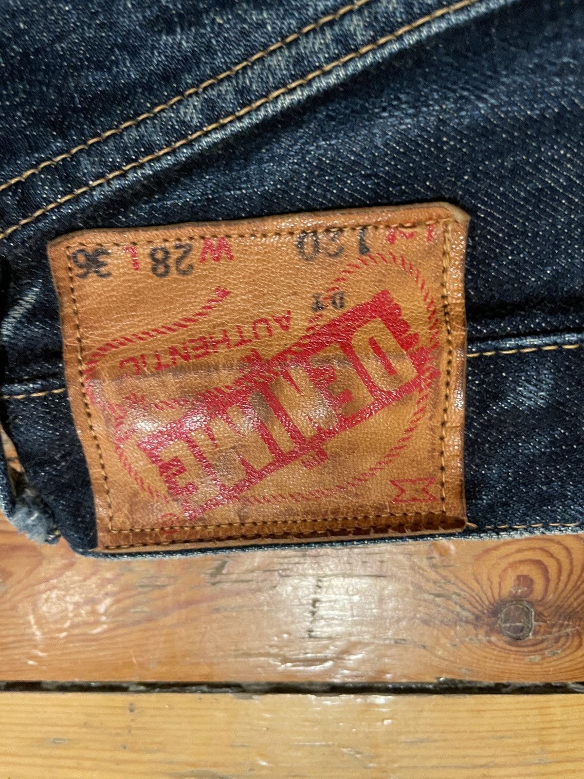 Denime 90:s Japanese selvedge ”Denime” lot 120 Size US 28 / EU 44 - 5 Thumbnail