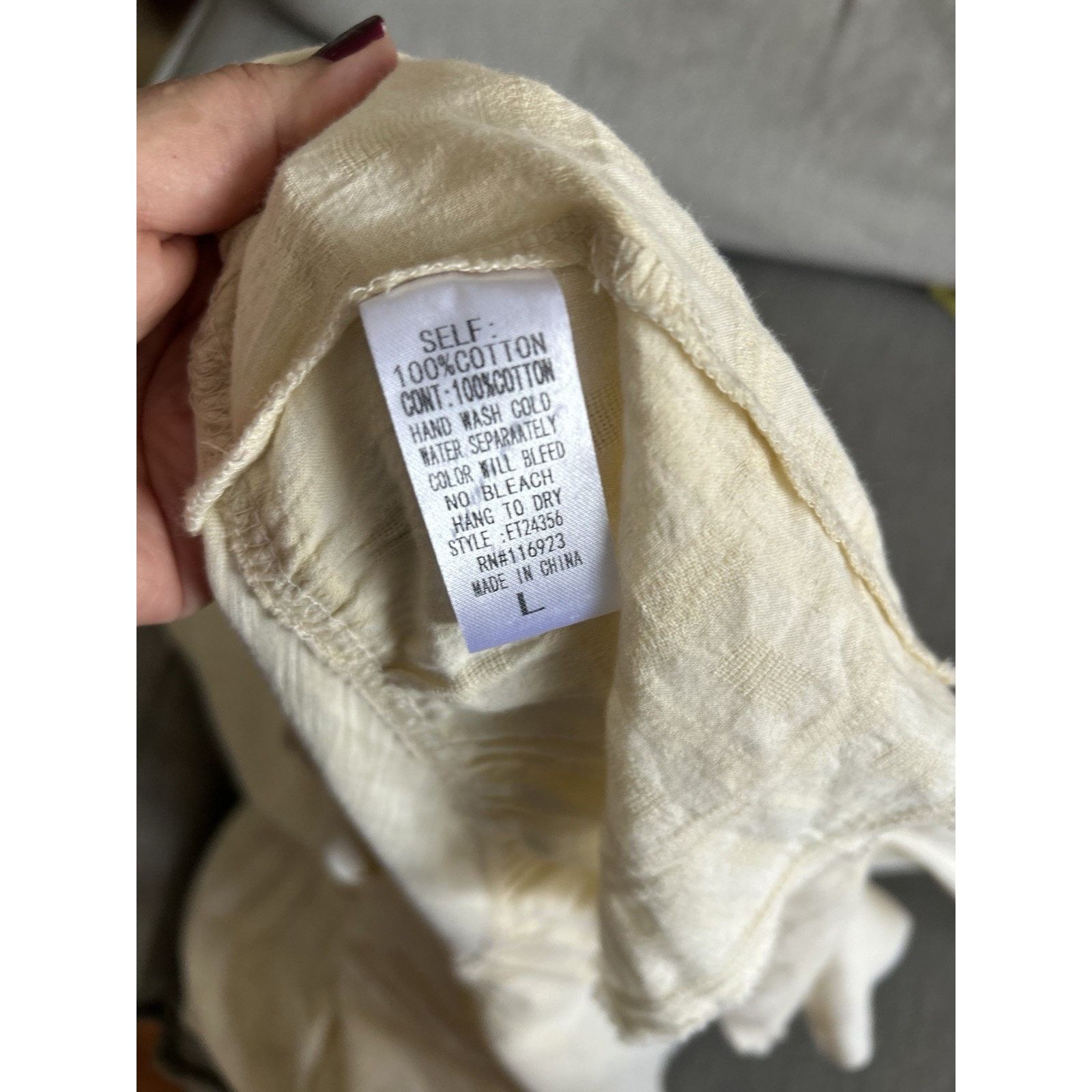 Anthropologie Anthropologie Talulah Shirt Beige Lagenlook Oversized Boho L Size L / US 10 / IT 46 - 10 Thumbnail