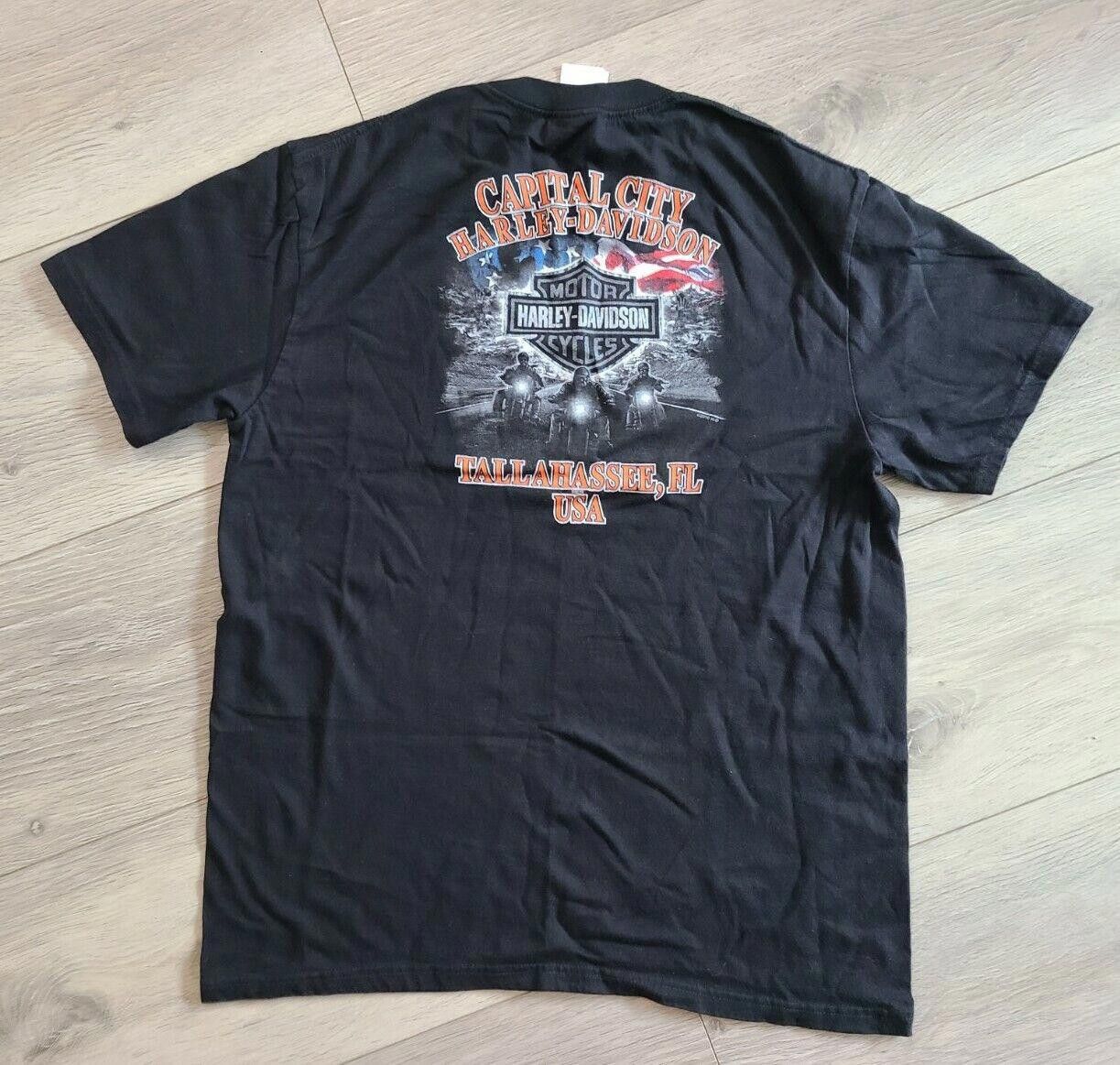 Designer Harley Davidson Shirt Large Capital City Tallahassee Florida Size ONE SIZE - 3 Thumbnail