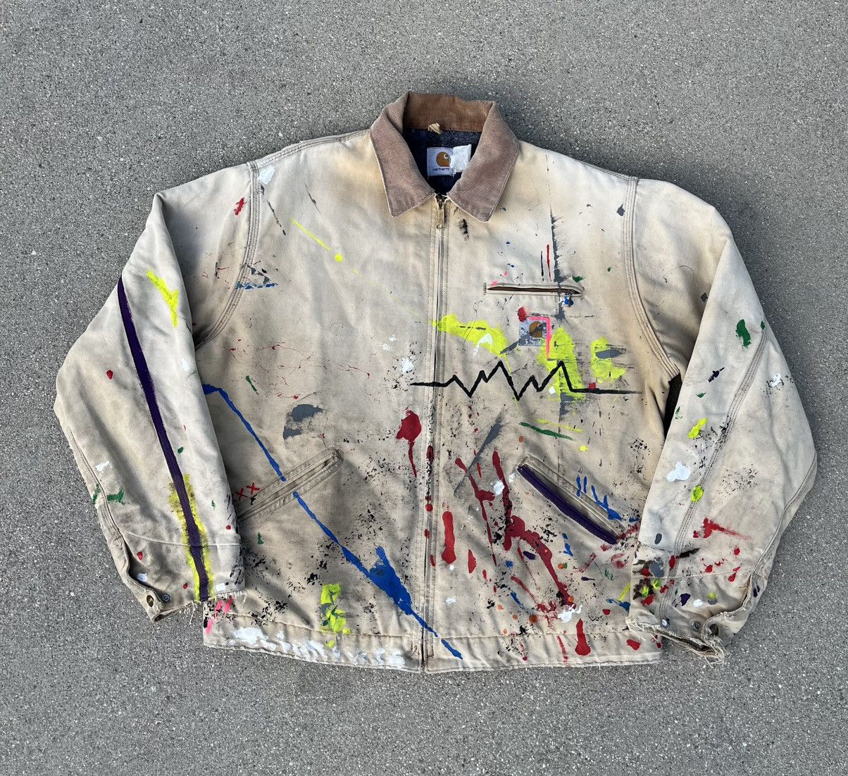 Carhartt Vintage Carhartt Detroit Jacket Thrashed Distressed Sun Fade Size US XL / EU 56 / 4 - 1 Thumbnail