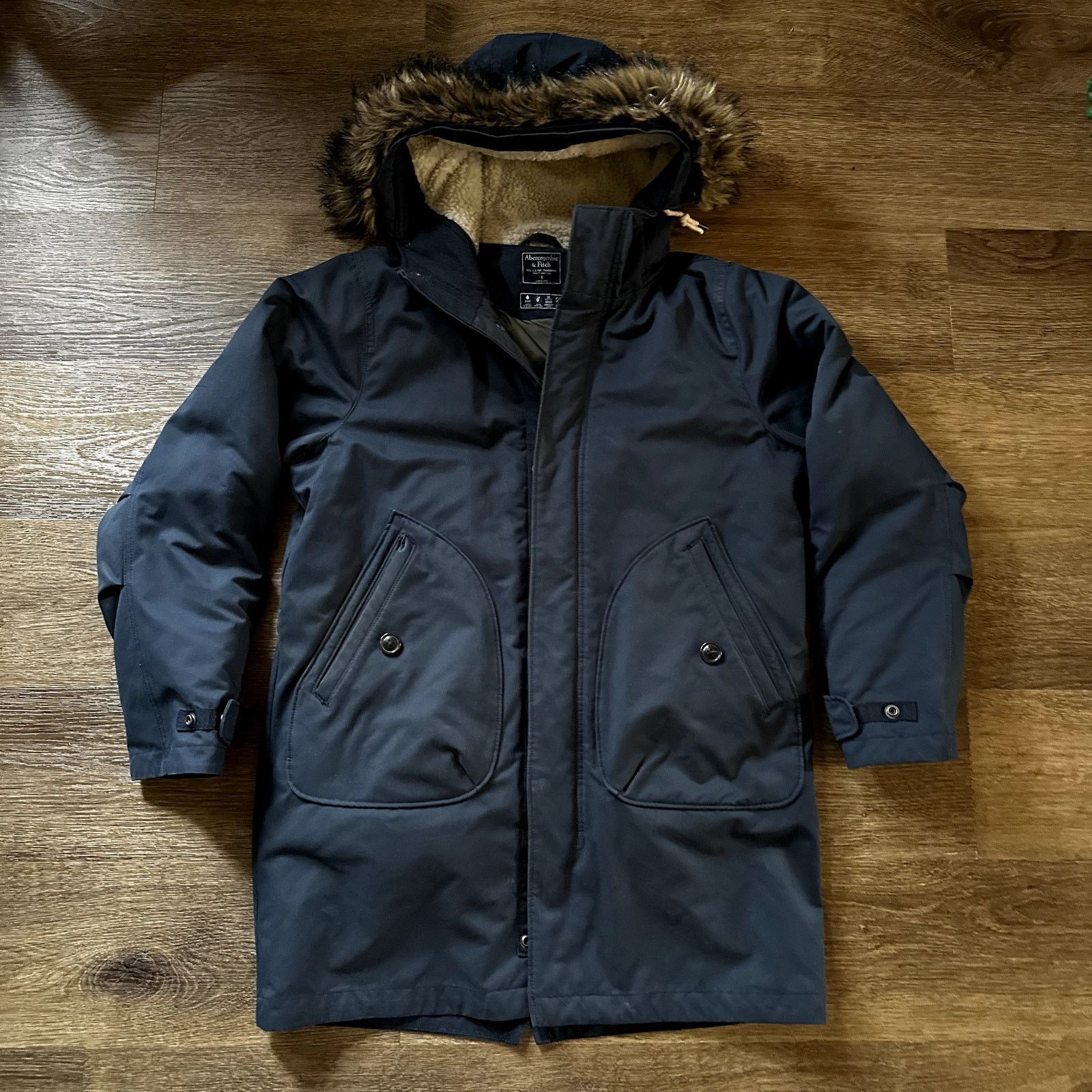 Abercrombie & Fitch Ambercombie & Fitch Navy Coat Size US S / EU 44-46 / 1 - 1 Thumbnail