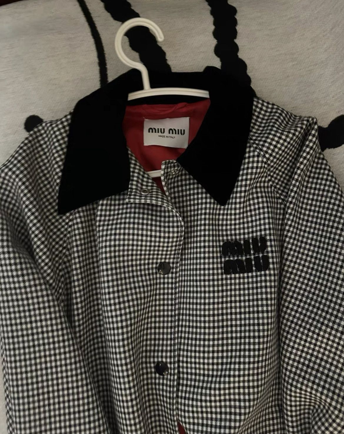 Miu Miu Miu Miu houndstooth embroidered single-breasted jacket -Kris Size US S / EU 44-46 / 1 - 2 Thumbnail