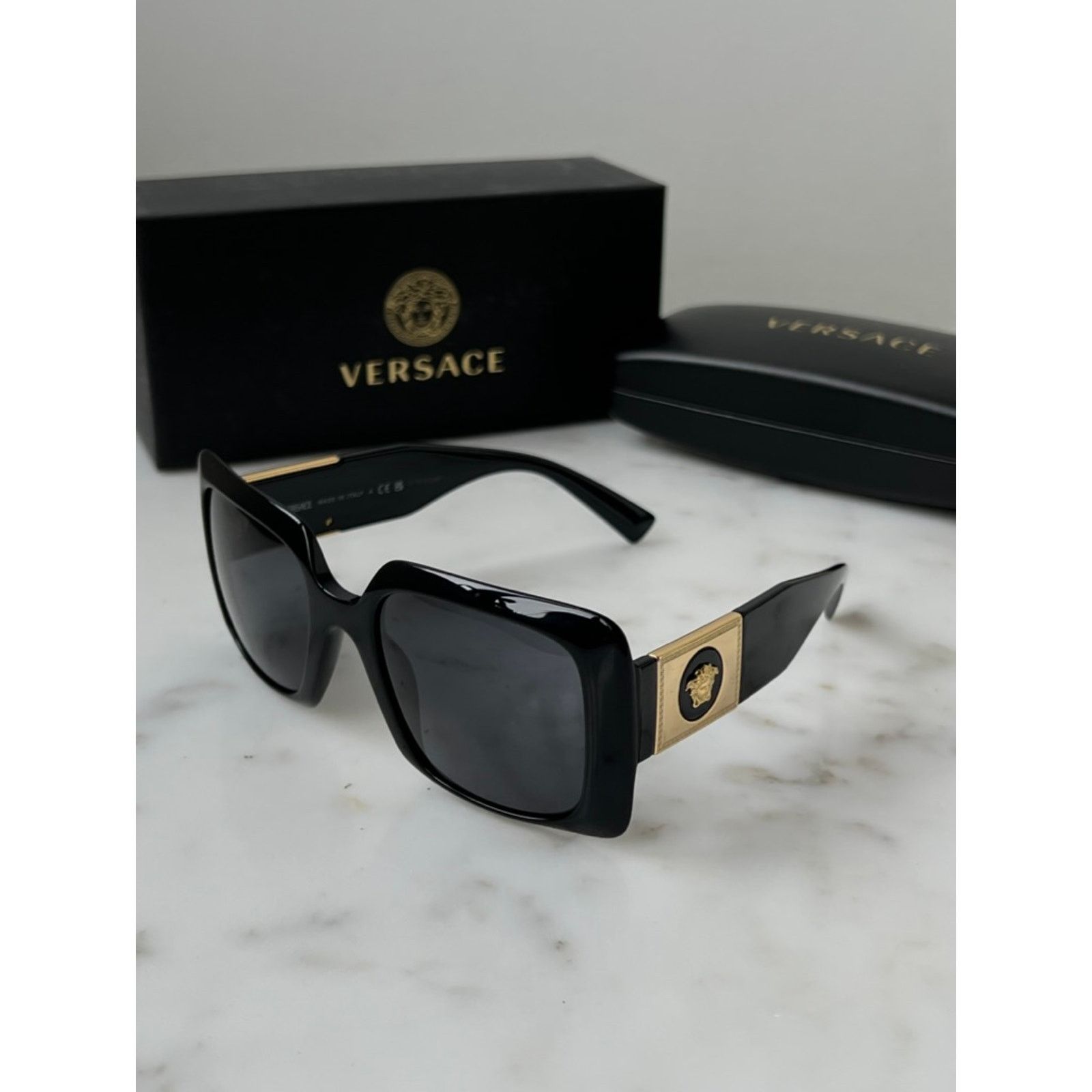 Versace NEW Versace VE4405 Black Square Medusa Sunglasses Size ONE SIZE - 8 Thumbnail