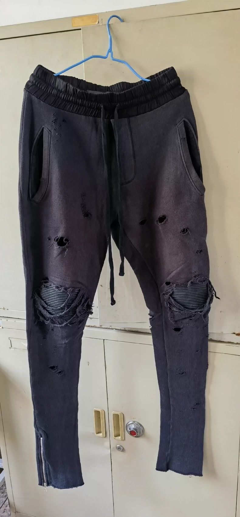 Amiri AMIRI Size SStitch sweatpants, leather-blocked style 2501-N Size US 30 / EU 46 - 1 Thumbnail