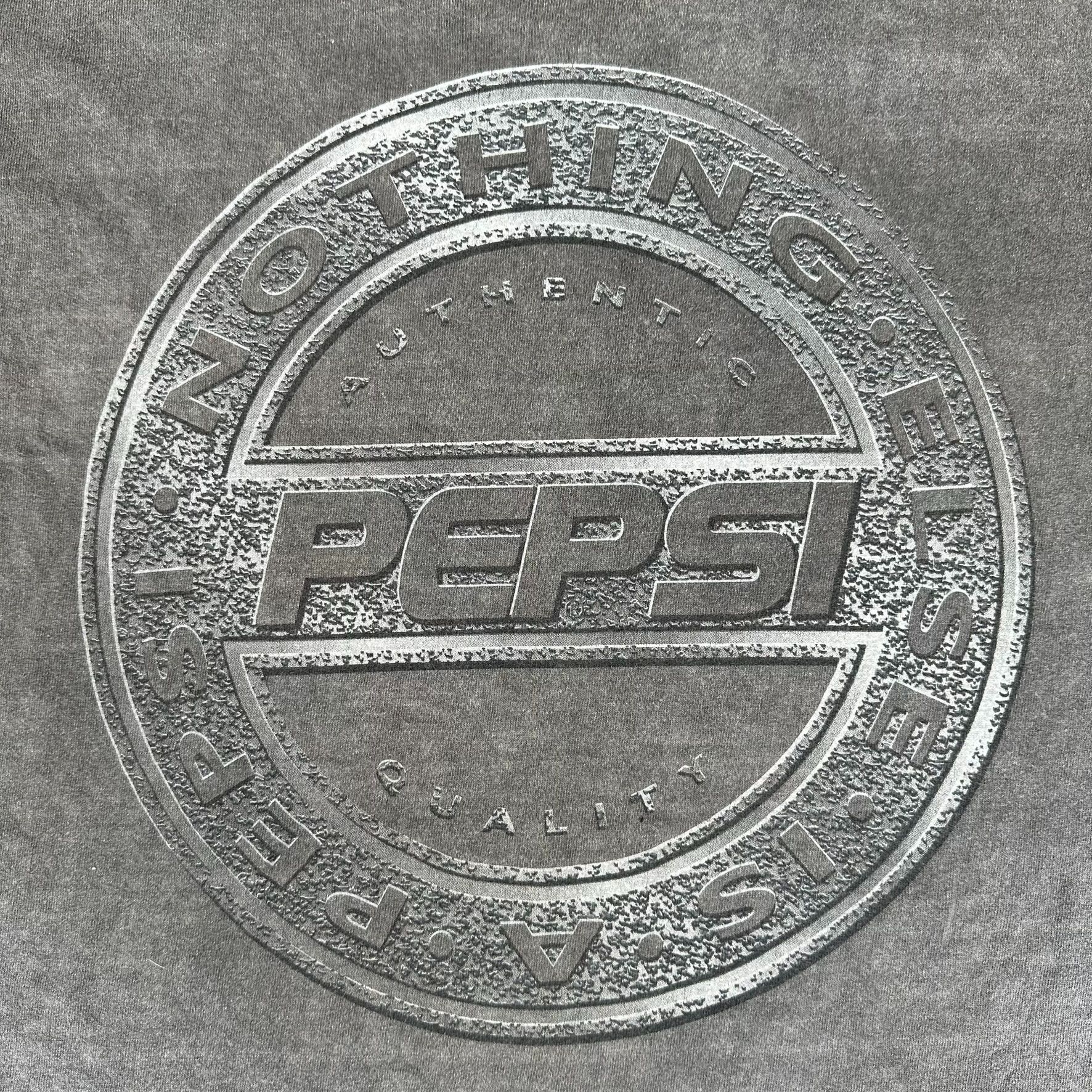 Pepsi Vintage 90s Pepsi Embossed Logo T-Shirt Faded Gray L/XL Sing Size US XL / EU 56 / 4 - 2 Thumbnail