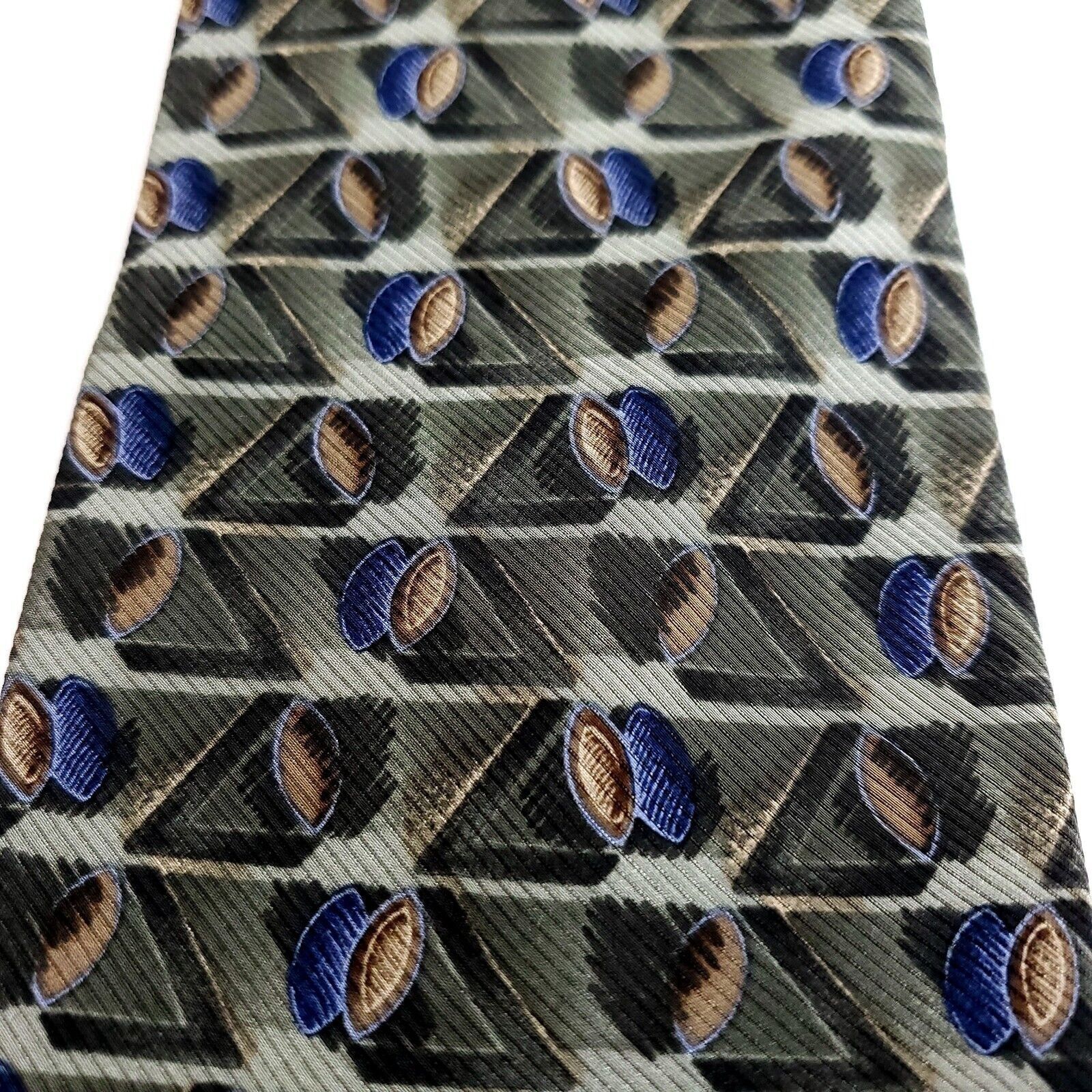 Croft & Barrow Croft & Barrow Green Print Geometric Wide Silk Tie Size ONE SIZE - 2 Thumbnail