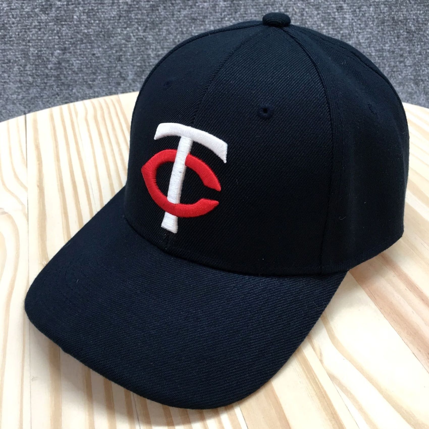 Twins Minnesota Twins Baseball Hat Mens Black One Size Curved Brim Embroidered Logo Size ONE SIZE - 2 Thumbnail