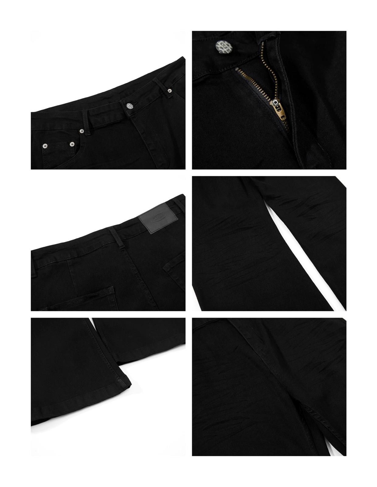 Japanese Brand Black Flared Wide Leg Pants, Men's Casual Trousers Size US 32 / EU 48 - 3 Thumbnail