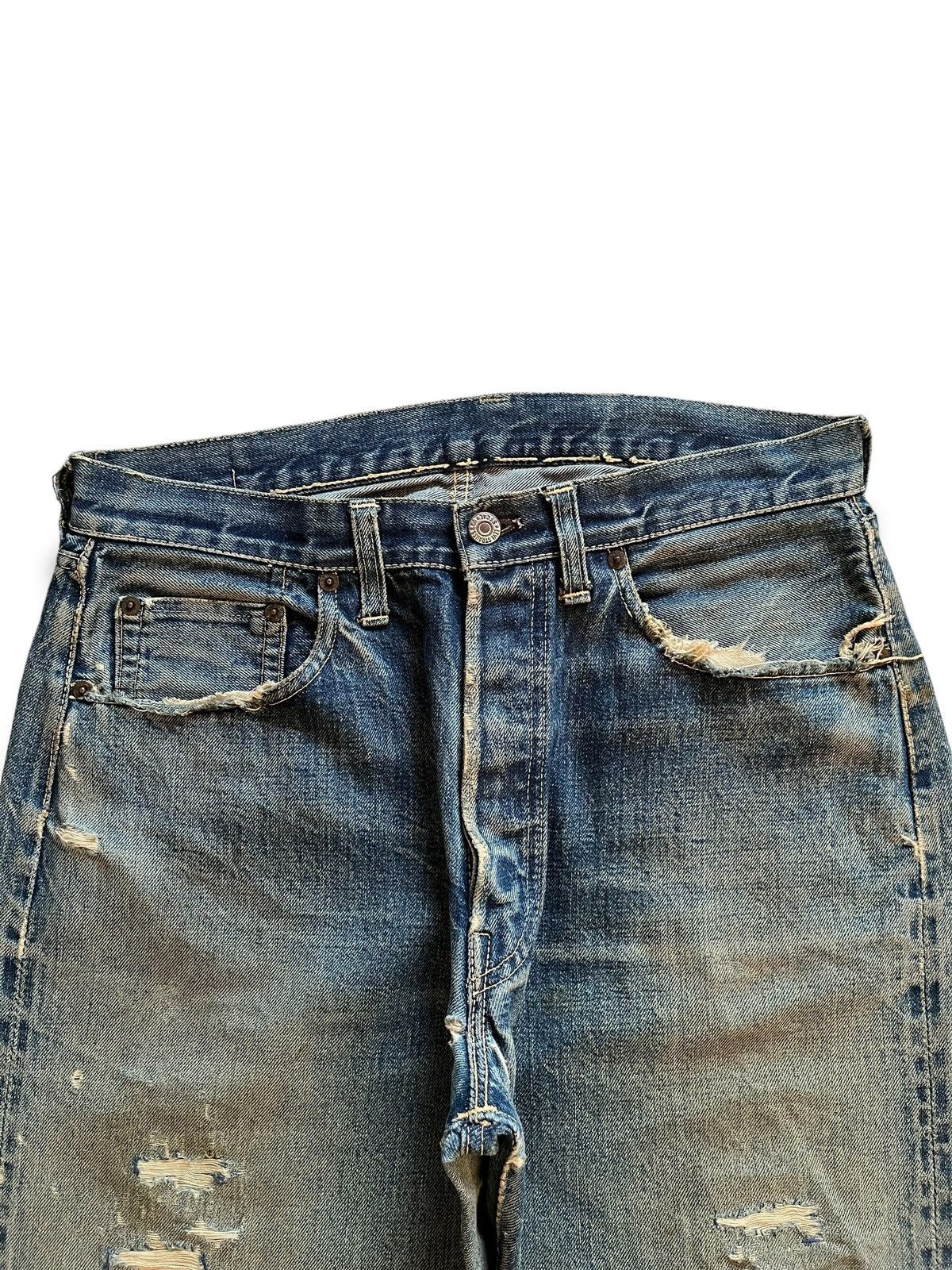 Levi's Vintage 50s Levis 501 Selvedge Big E Loose Jeans Button W Size US 31 - 9 Thumbnail