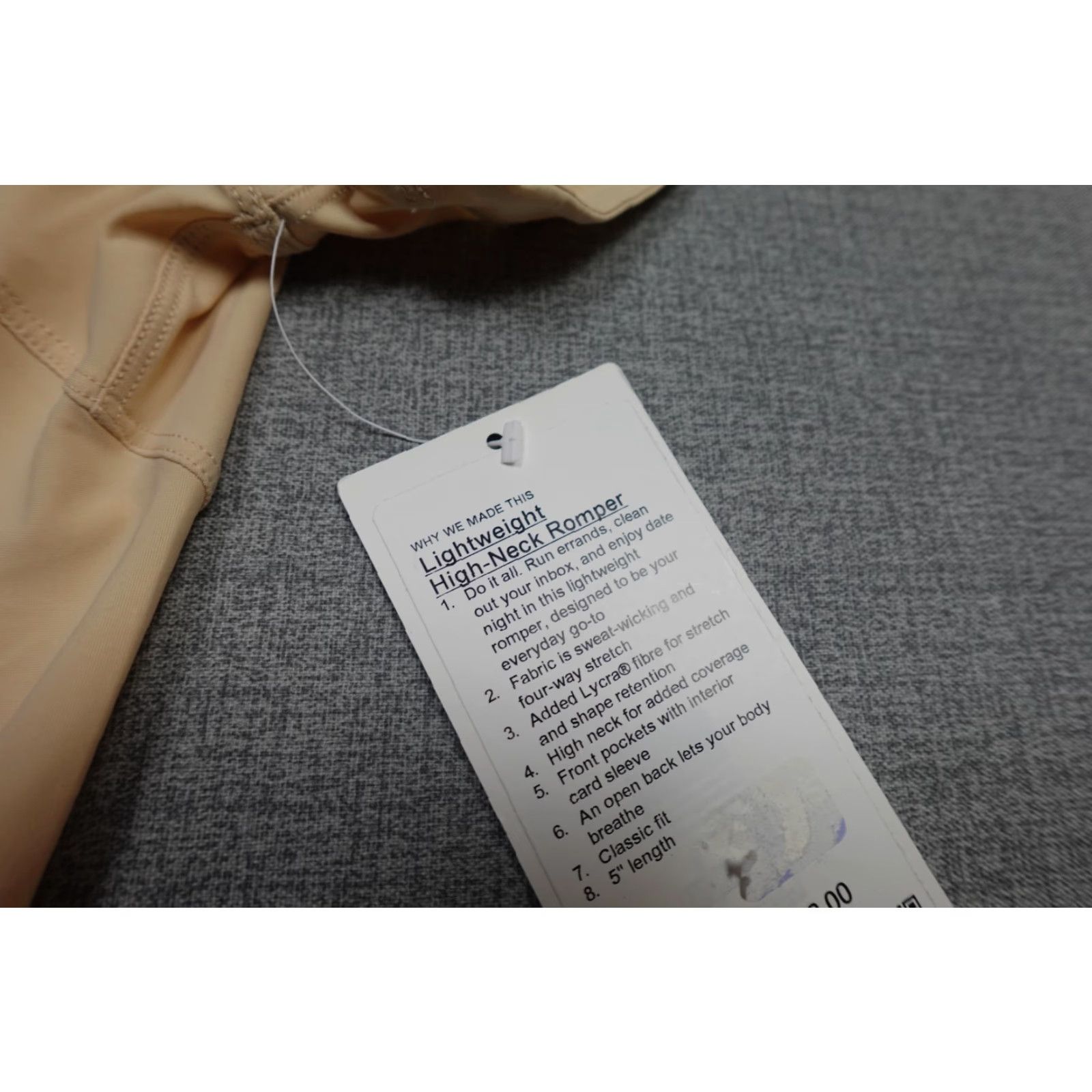 Lululemon Lululemon Lightweight High-Neck Romper Womens 4 Beige Short Sleeve Open Back NWT Size 27" / US 4 / IT 40 - 2 Thumbnail
