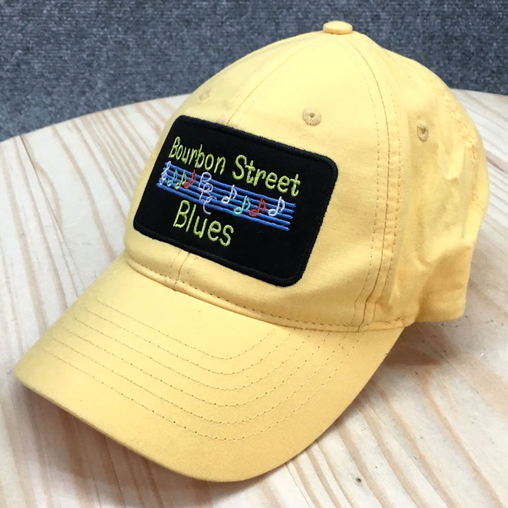 Vintage Bourbon Street Blues Baseball Cap Hat Mens One Size Yellow Adjustable Size ONE SIZE - 2 Thumbnail