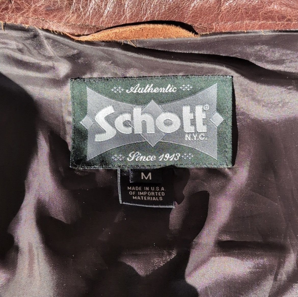 Schott Schott Brown 654 Cafe Leather Jacket (M) Size US M / EU 48-50 / 2 - 3 Thumbnail
