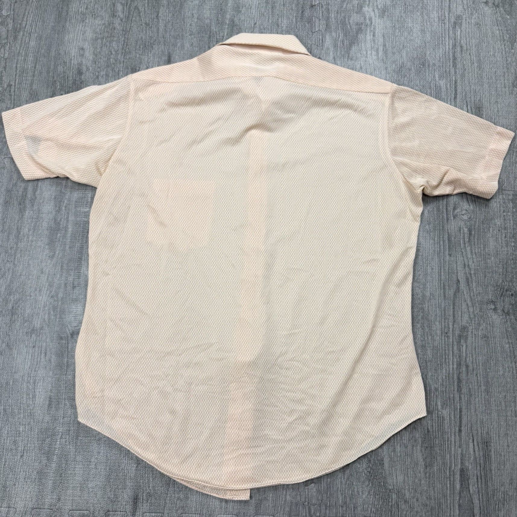Sears VINTAGE 70S MENS SEARS PERMA PREST POLYESTER KNIT DISCO MOD S/S SHIRT XL GOLD Shirt Size US XL / EU 56 / 4 - 4 Thumbnail