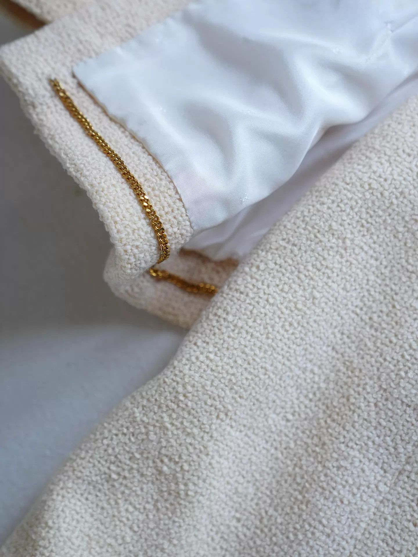 Chanel Chanel 1992 Cream Tweed Suit Skirt Set FR38 Size S / US 4 / IT 40 - 6 Thumbnail