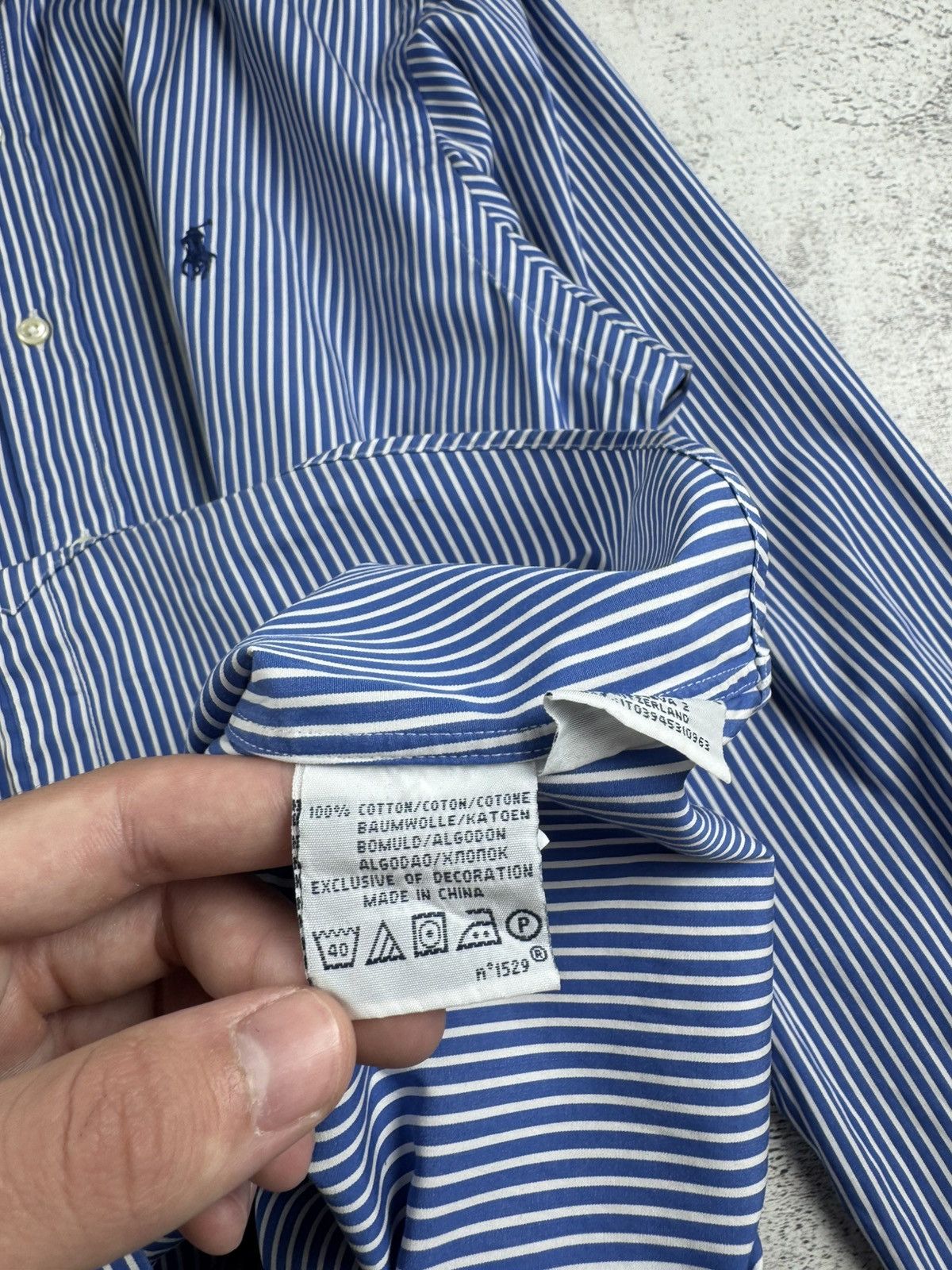 Polo Ralph Lauren Polo Ralph Lauren Blue 16/40-41 Button Striped Regent Collar LongSleeve Shirt Size US L / EU 52-54 / 3 - 9 Thumbnail