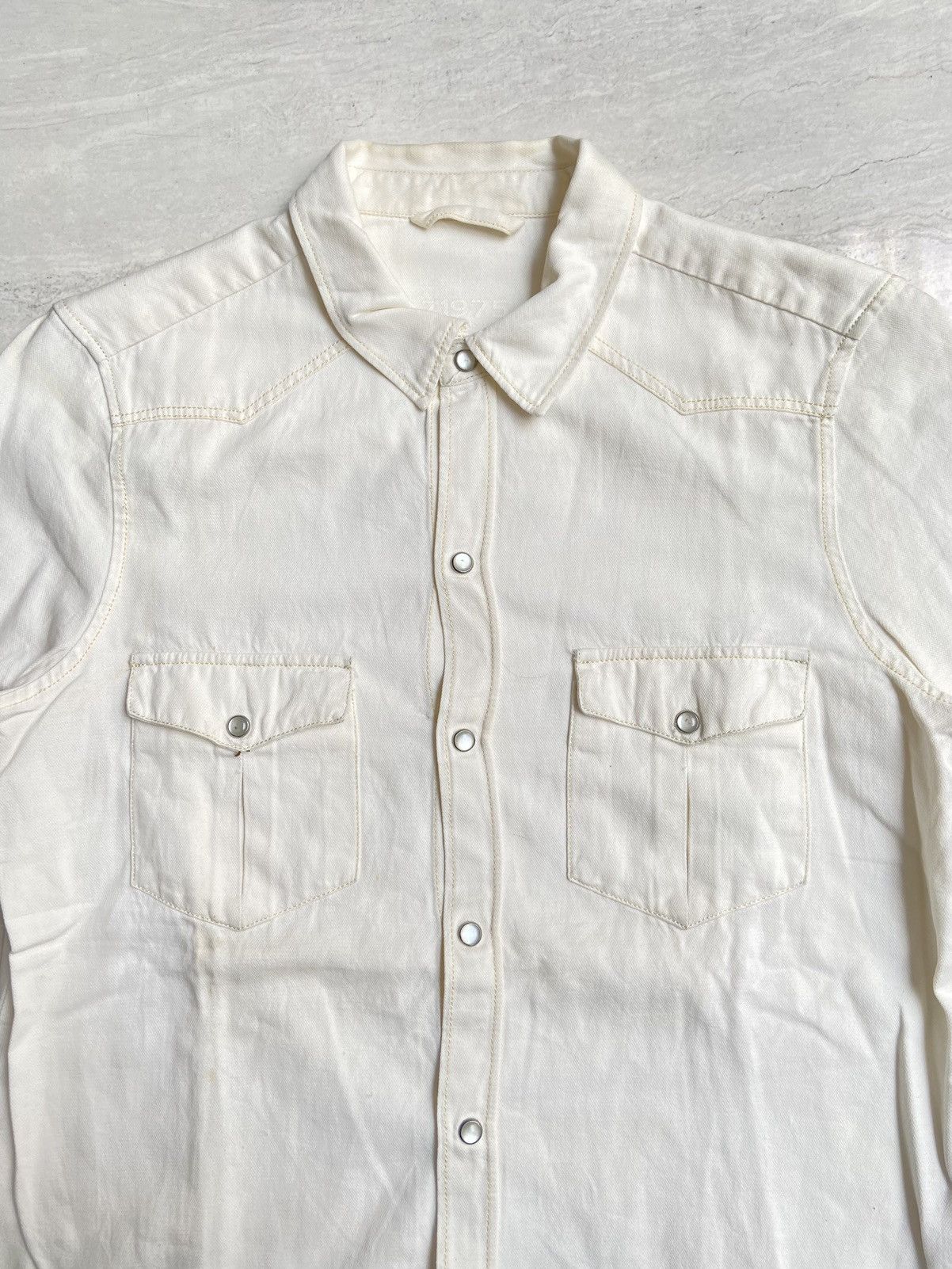 Zara ZARA BASIC DENIM White Shirt Size US XS / EU 42 / 0 - 7 Thumbnail
