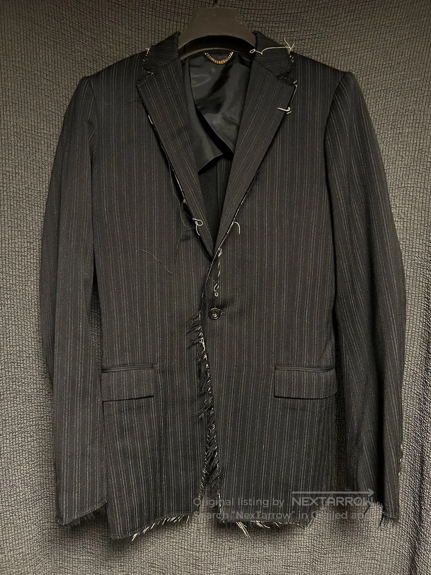 The Viridi-anne Viridi Anne Striped Blazer with Distress. Size US S / EU 44-46 / 1 - 1 Thumbnail