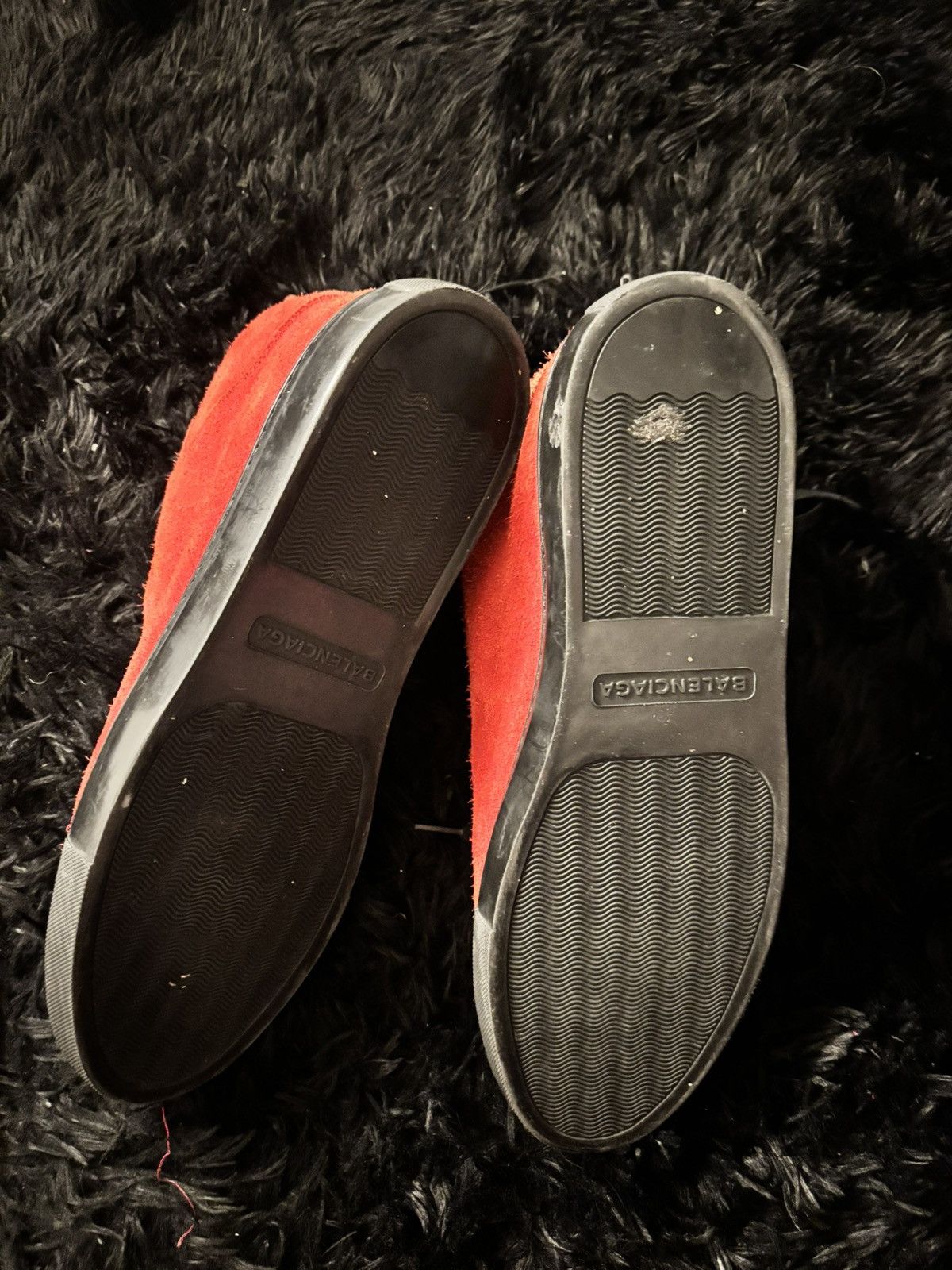 Balenciaga BALENCIAGA Arena Pavot Red Suede Black Trim Sneakers Size US 12 / EU 45 - 5 Thumbnail