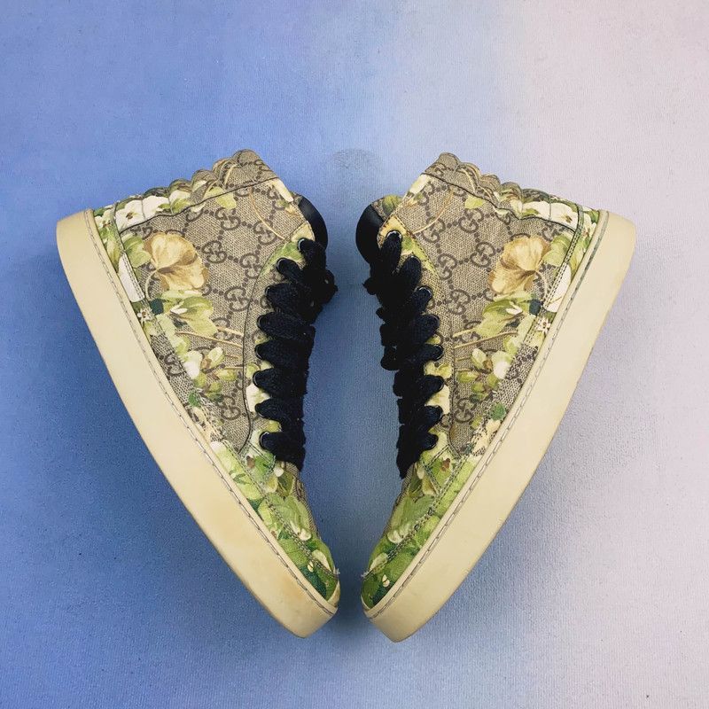 Gucci Gucci Canvas High-Top Sneakers in Green Size US 7.5 / EU 40-41 - 6 Thumbnail