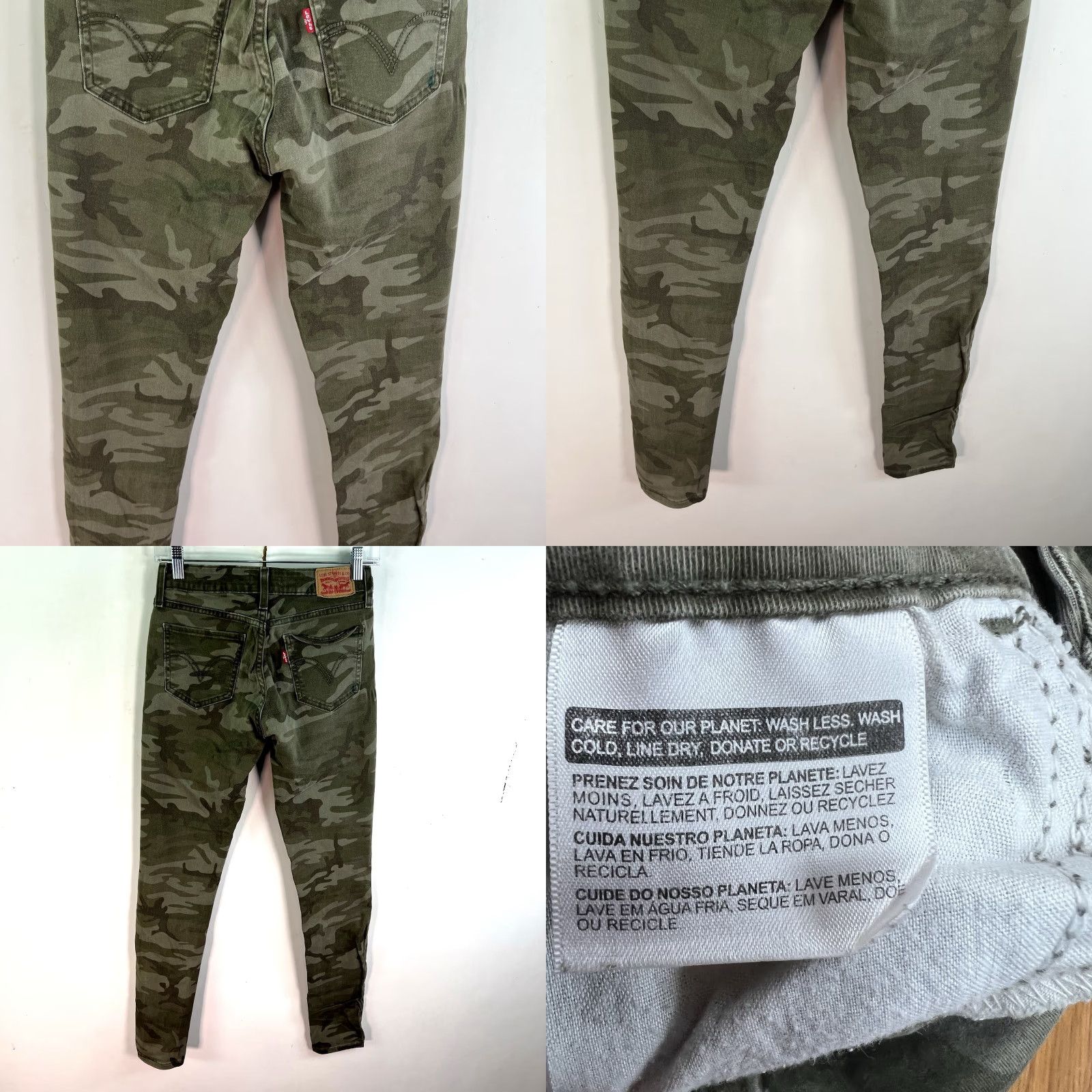 Levi's VINTAGE Levi's 535 Skinny Denim Jeans Womens Size 27 Green Camouflage Stretch 29Inch Inseam Size 27" / US 4 / IT 40 - 8 Thumbnail