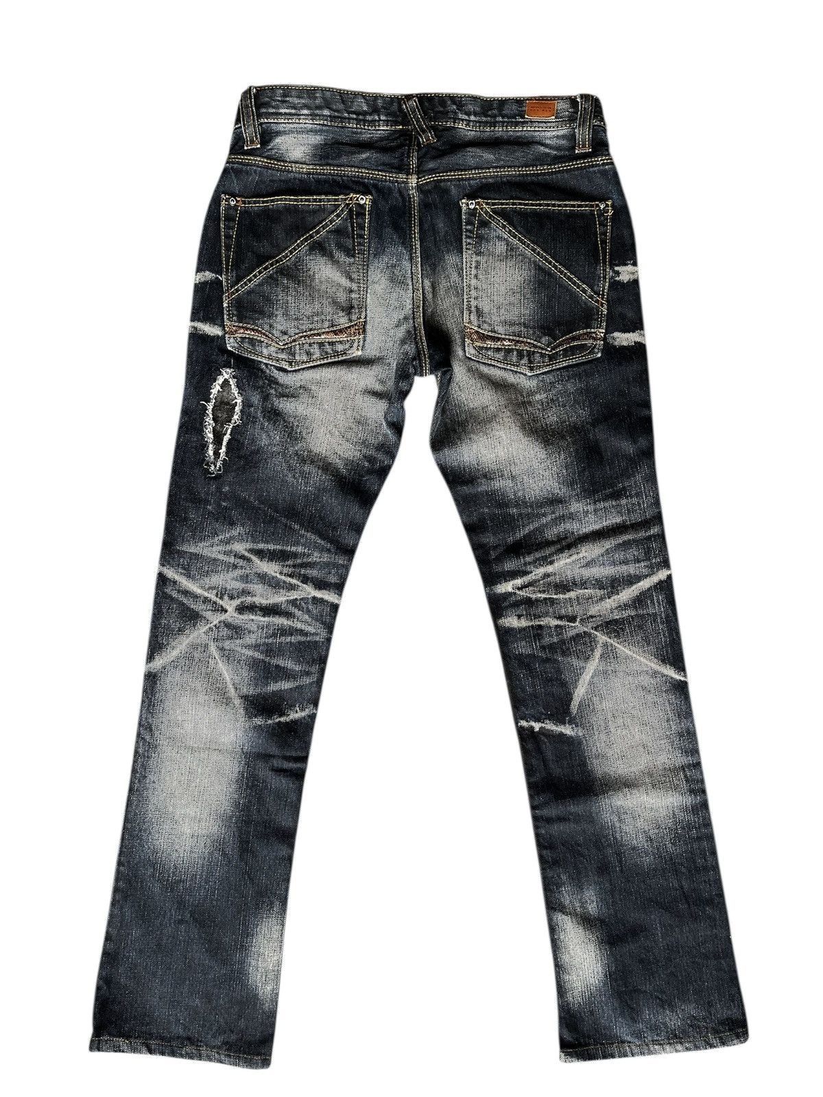 Nicole Club Nicole Club For Men Acid Wash Claw Mark Slim Flare Denim Size US 31 - 2 Thumbnail