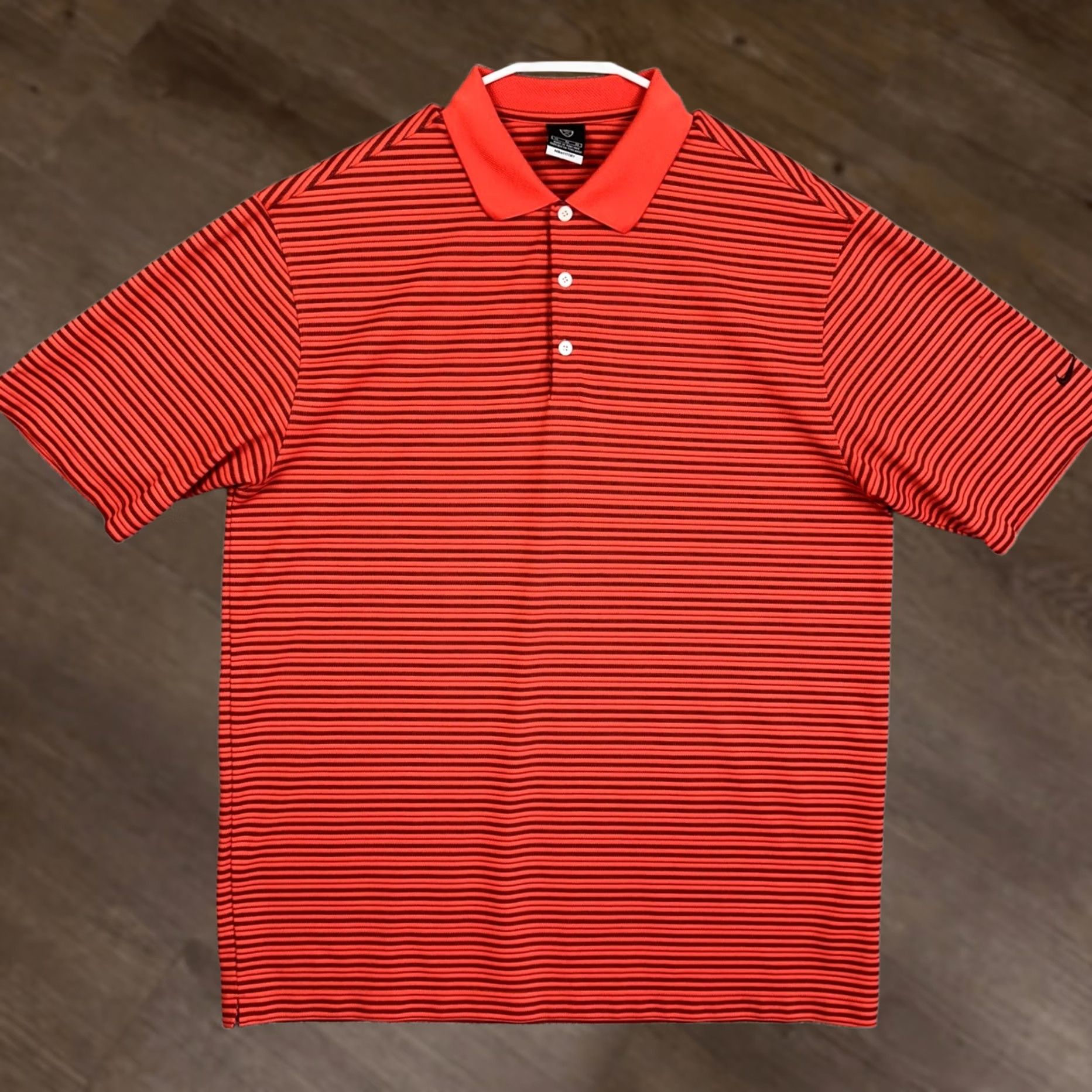 Nike Nike Polo Shirt Mens XL Orange Black FitDry Golf Striped Rugby Performance Logo Size US XL / EU 56 / 4 - 1 Thumbnail