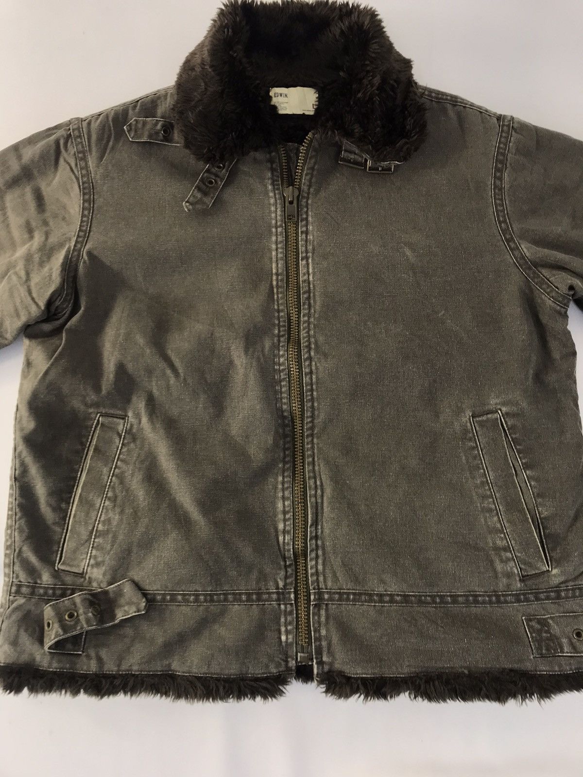 Edwin 90s Edwin Shearling Jacket Sherpa Inner Military Design Size US L / EU 52-54 / 3 - 3 Thumbnail