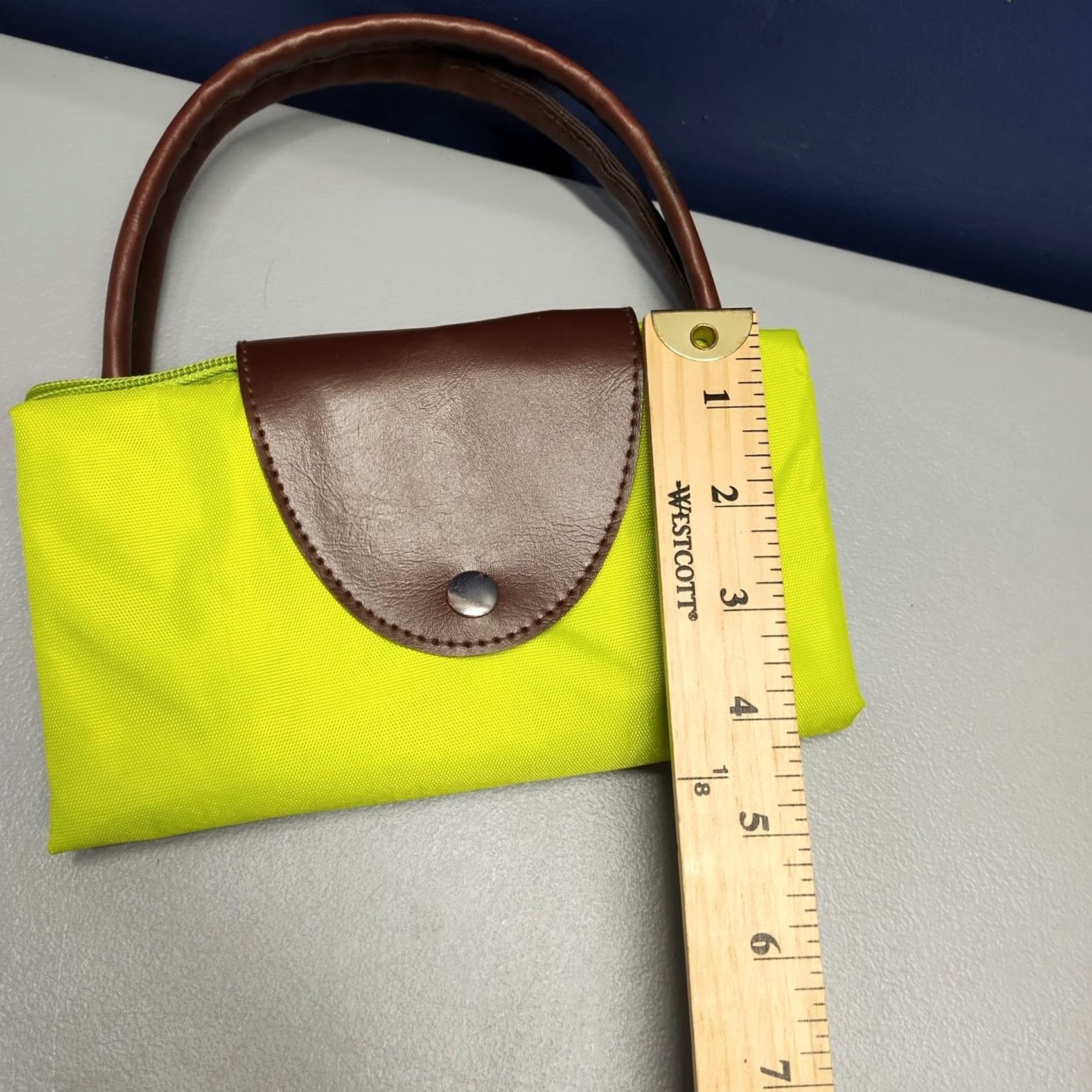 Vintage Bed Bath & Beyond Folding Tote Bag Neon Green Nylon Top Handles Size M / US 6-8 / IT 42-44 - 7 Thumbnail