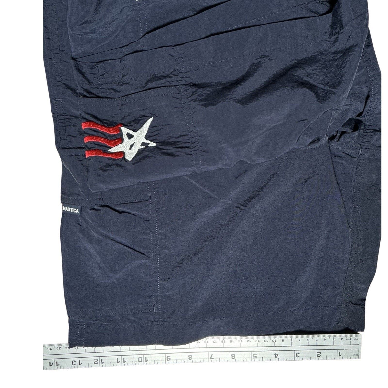 Nautica Vintage Y2K Nautica Nylon Swimming Trunks Shorts Navy Mens L Size US 36 / EU 52 - 7 Thumbnail