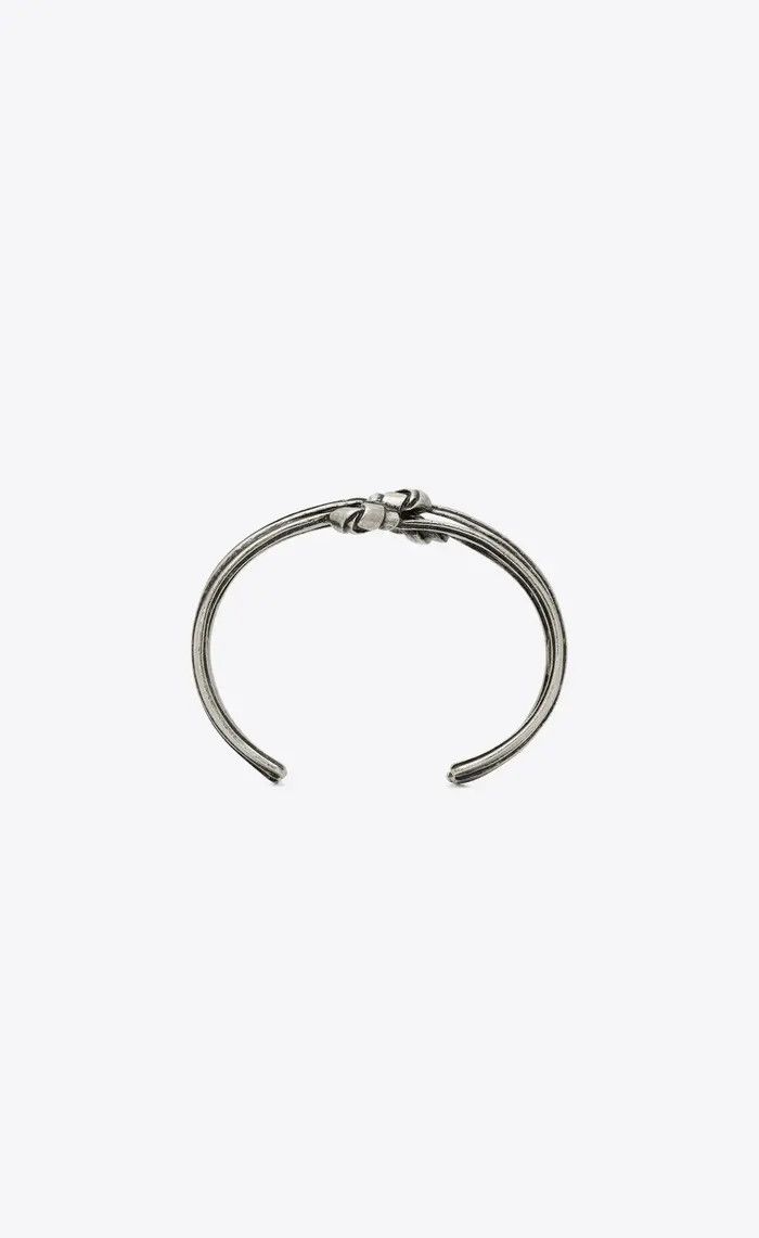 Saint Laurent Paris o1la1rc1a1025 Size: L / Triple Knot Bracelet in Silver Size ONE SIZE - 3 Thumbnail