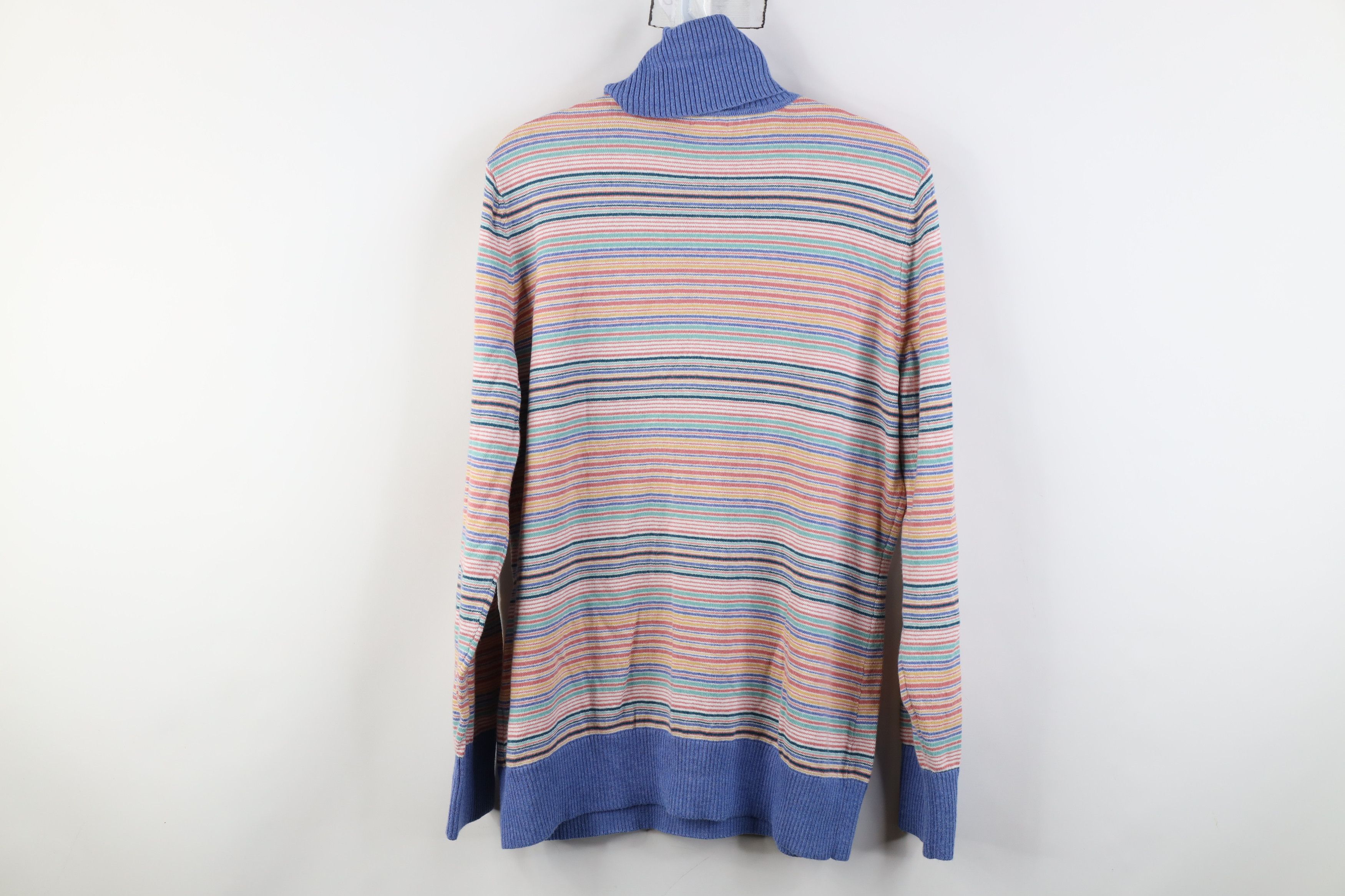 L.L. Bean Vintage LL Bean Cashmere Striped Knit Turtleneck Sweater Size L / US 10 / IT 46 - 9 Thumbnail