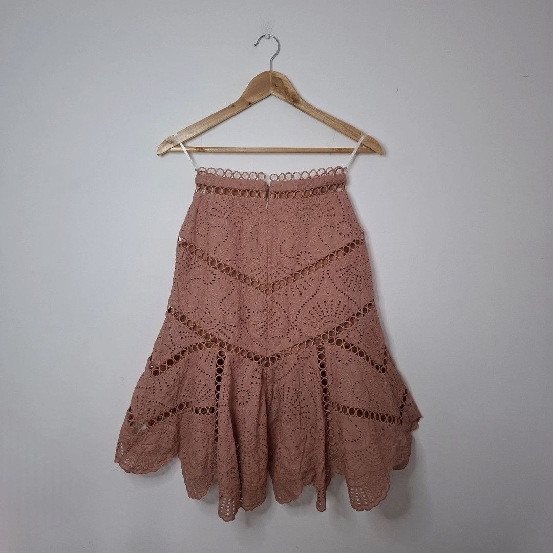Zimmermann ZIMMERMANN Japser Asymmetric Broderie Anglaise Mini Skirt Size 24" / US 00 / IT 34 - 4 Thumbnail