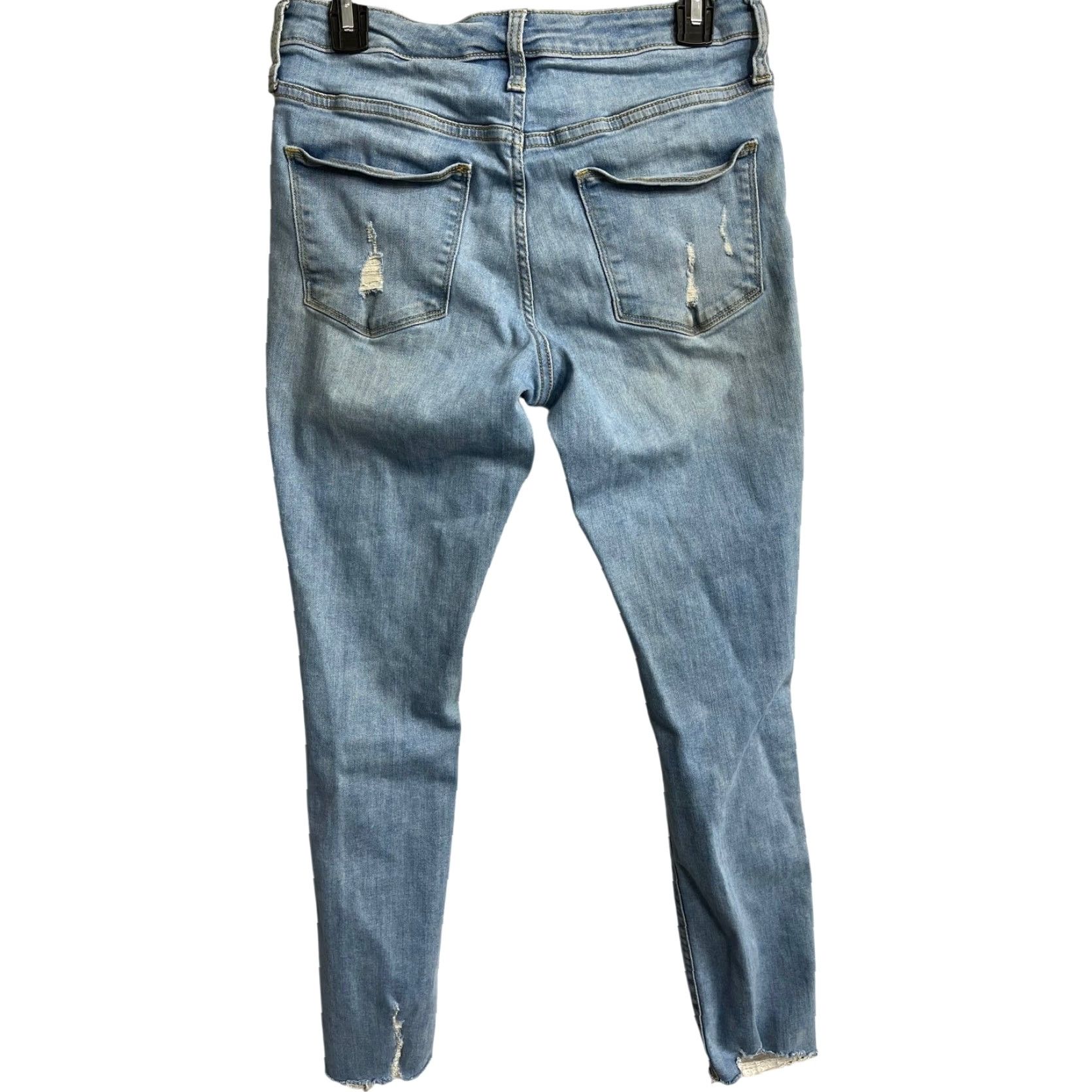 Vintage Universal Thread Jeans Womens Size 8 Blue Stretch Denim High Rise Skinny STAINS Size 29" - 2 Thumbnail