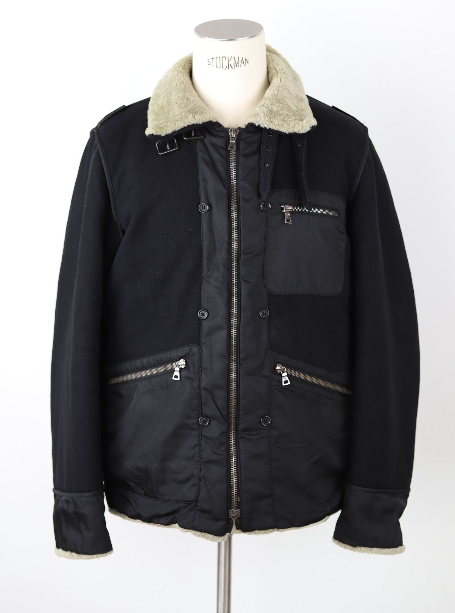 Prada PRADA JACKET WOOL WITH SHEARLING COLLAR 360 Size US M / EU 48-50 / 2 - 1 Thumbnail