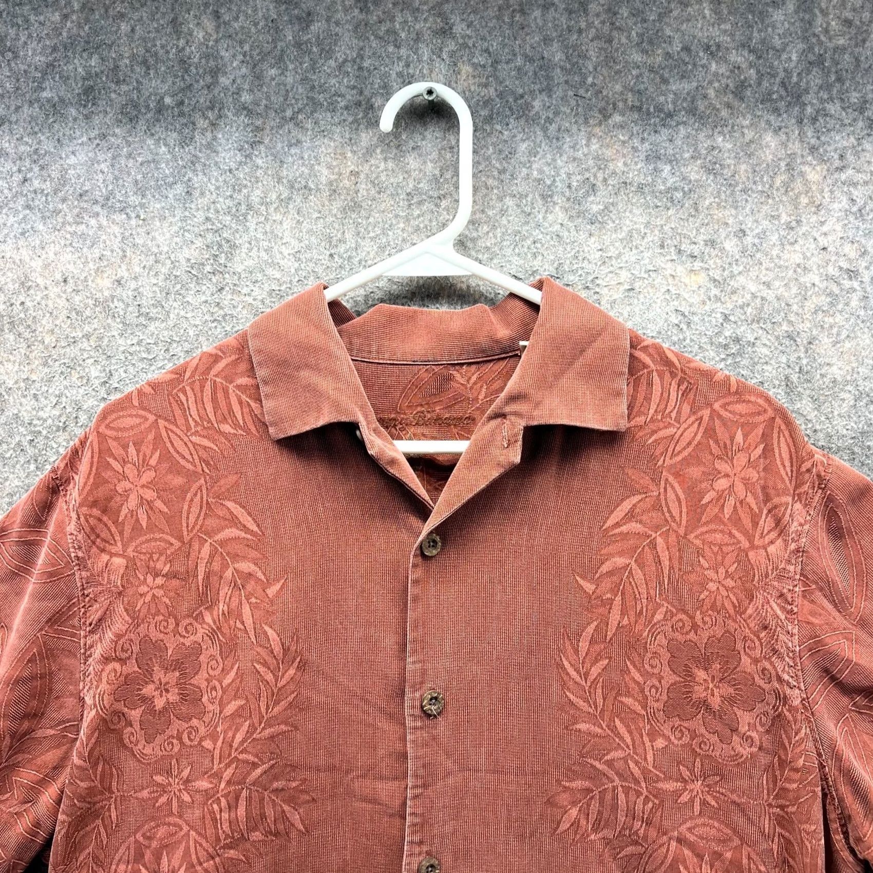 Tommy Bahama VINTAGE Tommy Bahama Shirt Mens M Orange Button-Down Silk Hawaiian Camp Paradise Size US M / EU 48-50 / 2 - 3 Thumbnail