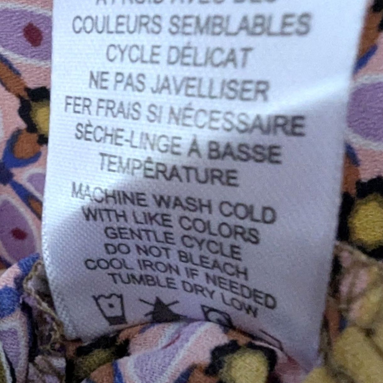 Vintage Alex and Lili Sleeveless Geometric Print Tie Neck Blouse Women's M Contrast Hem Shirt Size M / US 6-8 / IT 42-44 - 6 Thumbnail