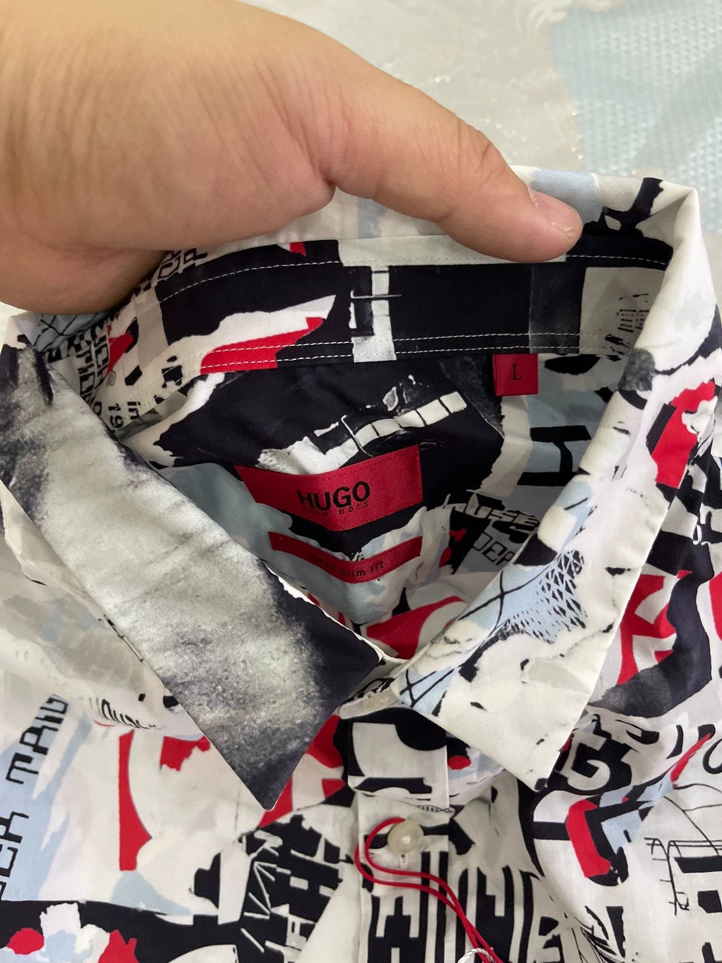 Hugo Boss BOSS Printed Cotton Shirt L New With Tags Size US L / EU 52-54 / 3 - 4 Thumbnail