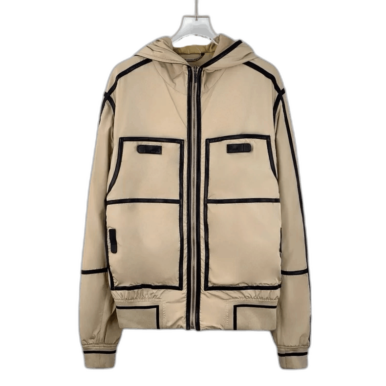Versace Versace Beige Hooded Zip-Up Jacket Size L / US 10 / IT 46 - 1 Thumbnail