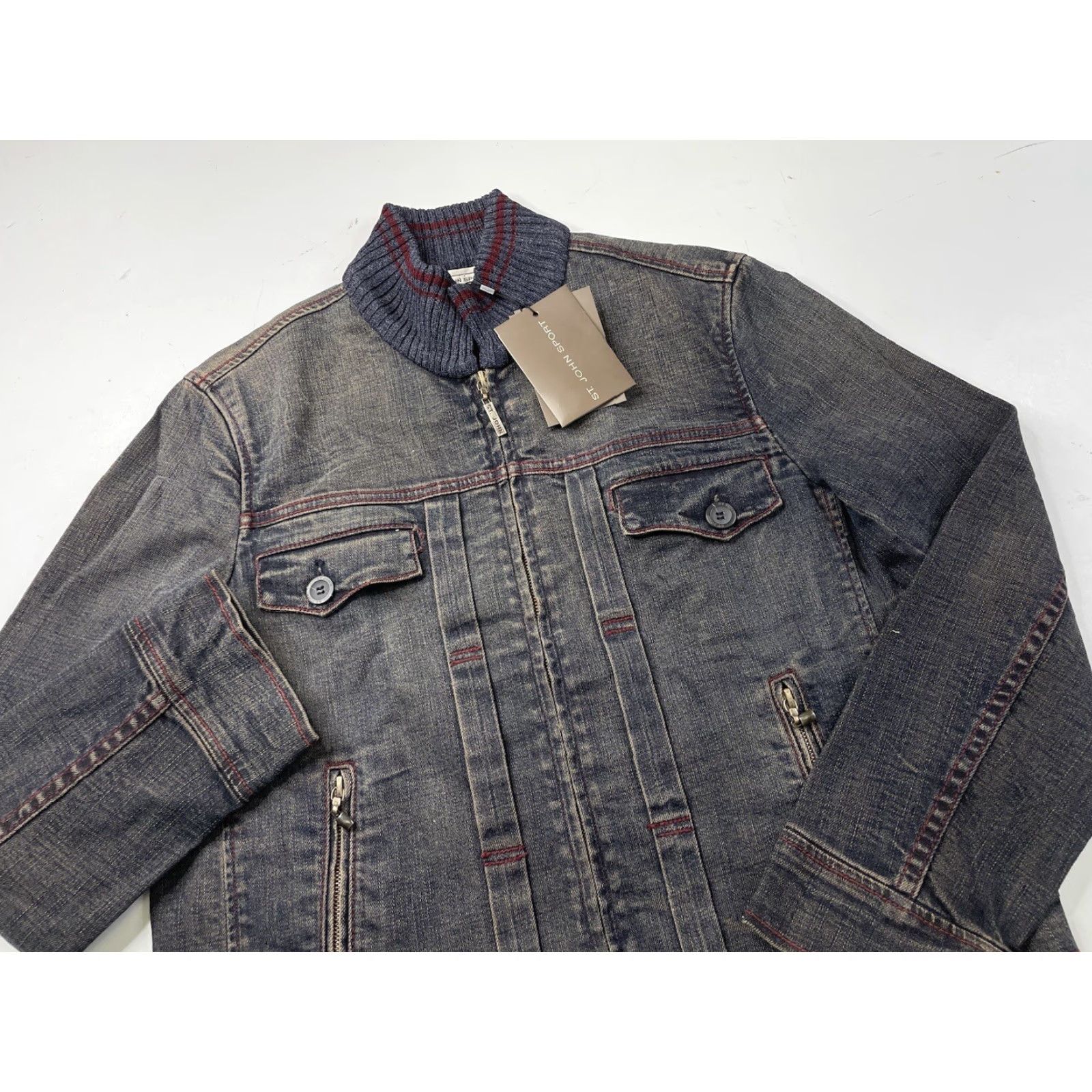 St. John NWT St John Sport Garnet Dark Denim Coat Jacket Womens Medium NWT St John Sport Garnet Dark Denim Coat Jacket Womens Medium Size M / US 6-8 / IT 42-44 - 2 Thumbnail