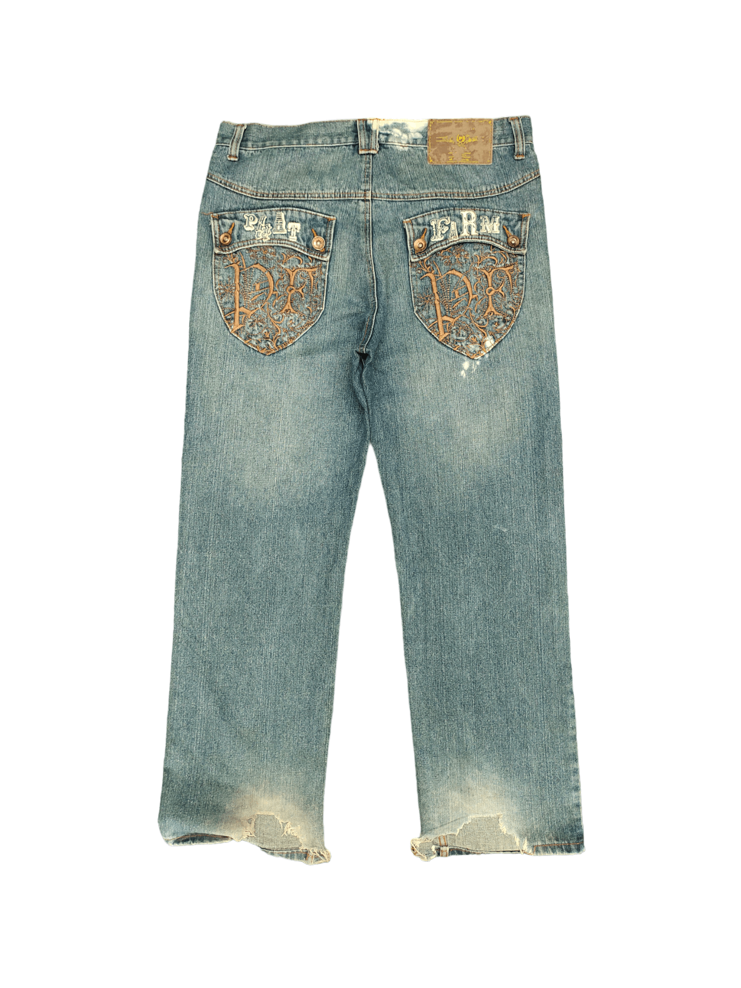 Phat Farm Baggy Jeans Phat Farm Distressed Wide Leg Denim Y2k Jnco Size US 37 - 2 Thumbnail