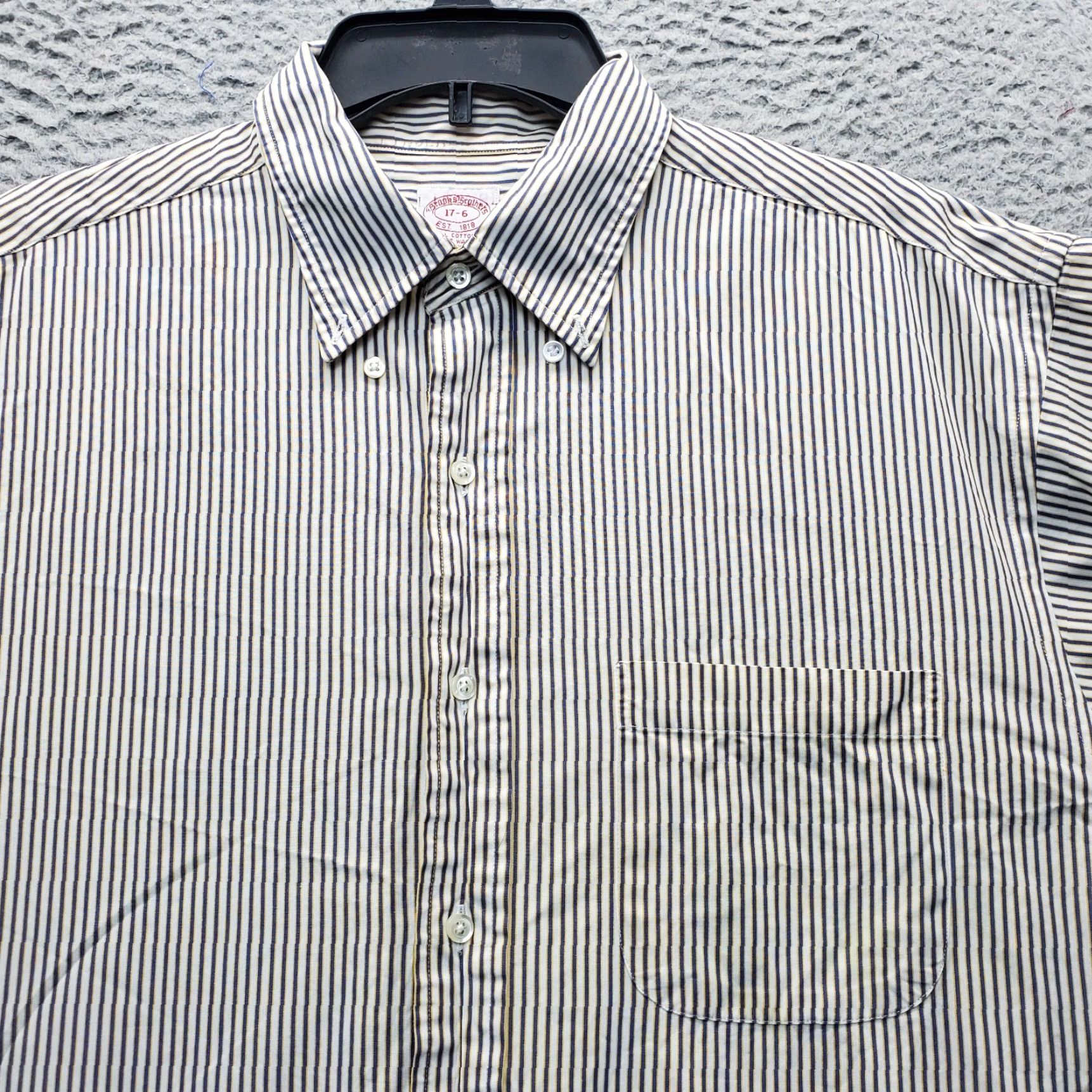 Brooks Brothers Brooks Brothers Dress Shirt Mens 17 Multicolor Striped Long Sleeve Collar Button Down Shirt Size 46R - 7 Thumbnail