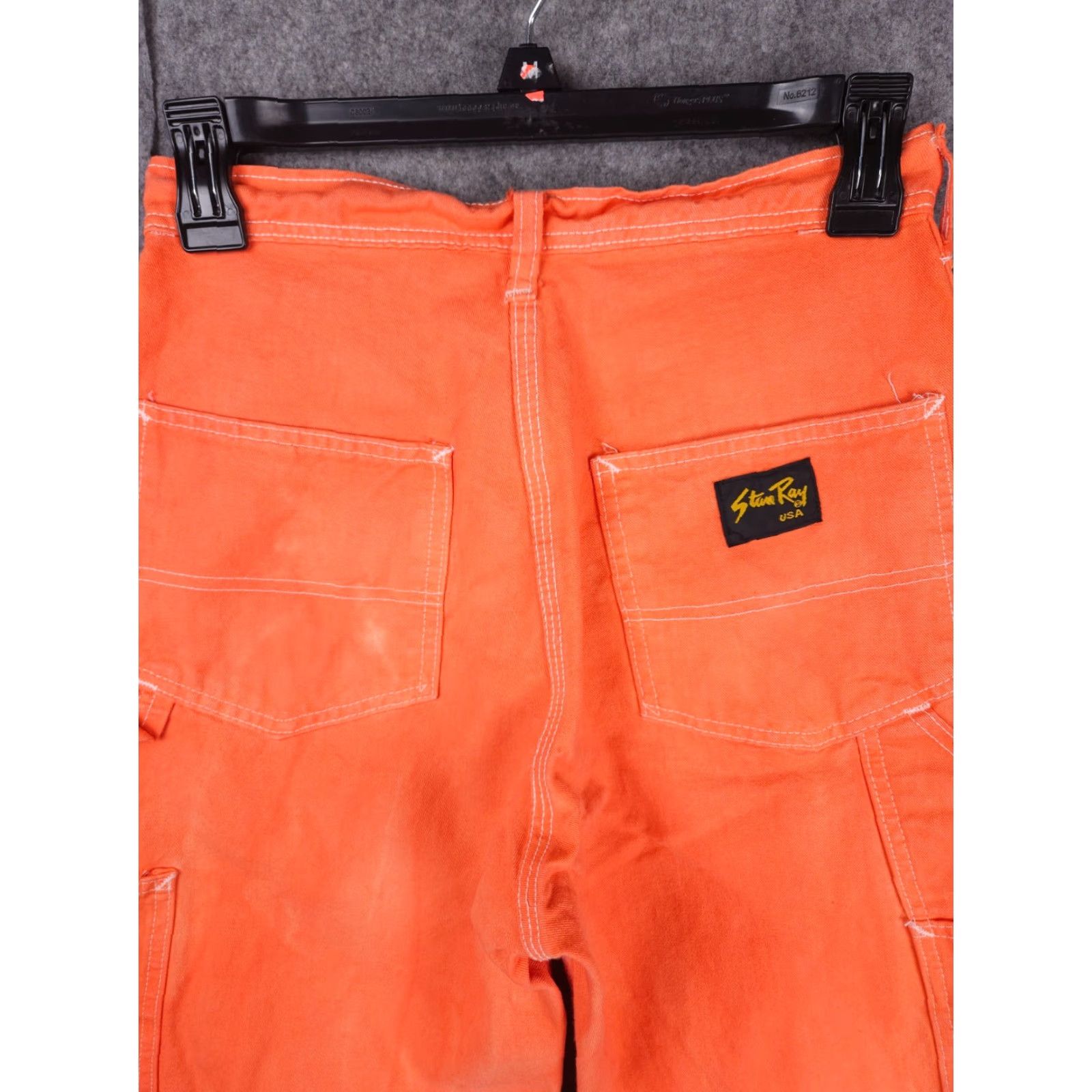 Stan Ray VINTAGE Stan Ray Carpenter Pants Regular Adults 25 x 33 Orange USA Cotton Canvas Zip Pocket Zipper Button Straight Front Workwear USA Mens Size US 26 / EU 42 - 3 Thumbnail