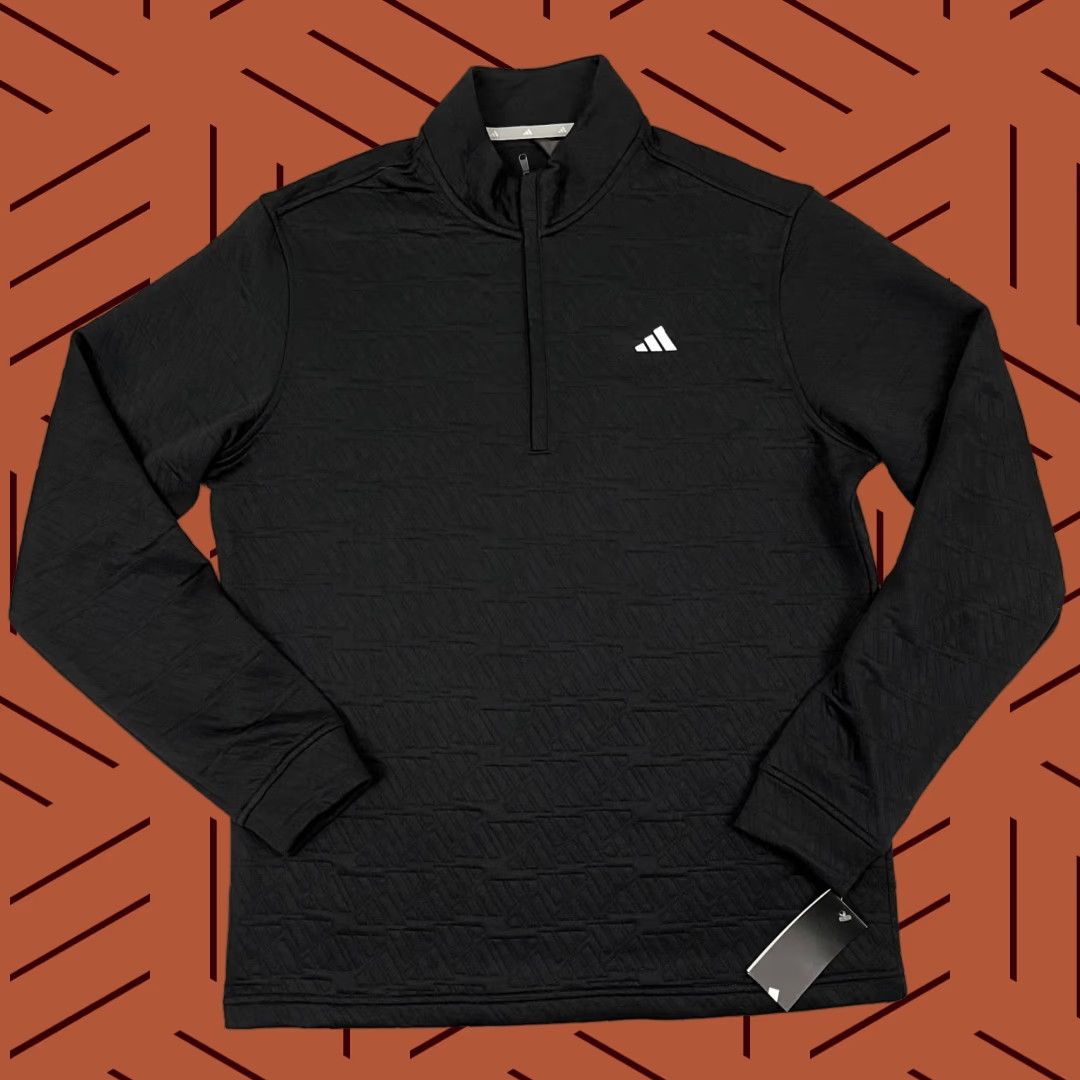 Adidas Adidas Pullover Mens Medium Black Adi Pattern Quarter Zip Active Golf Sweatshirt Jacket Size US M / EU 48-50 / 2 - 1 Thumbnail
