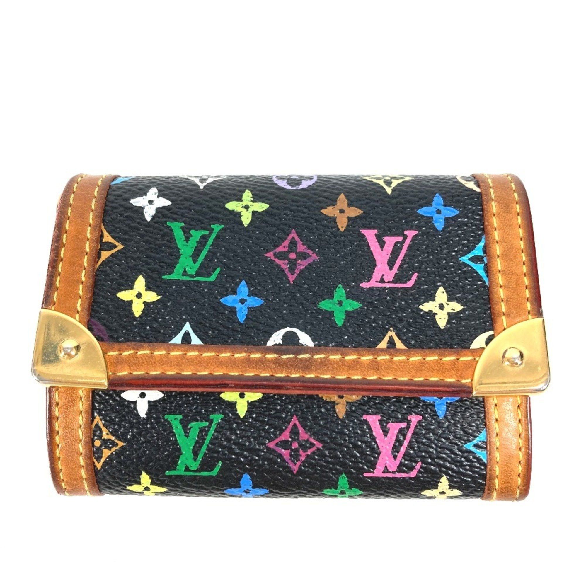 Louis Vuitton M92656 Monogram Multicolor Portemonnay Plat Wallet Coin Purse Wallet/coin Case Canvas Women's Noir Black